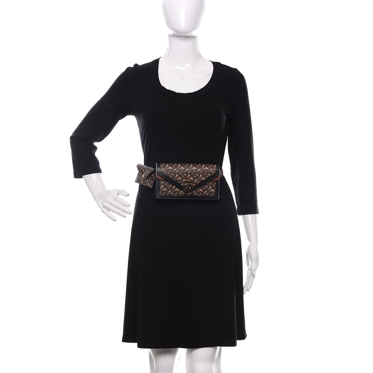 E-Canvas Monogram TB Envelope Belt Bag Bridle Brown