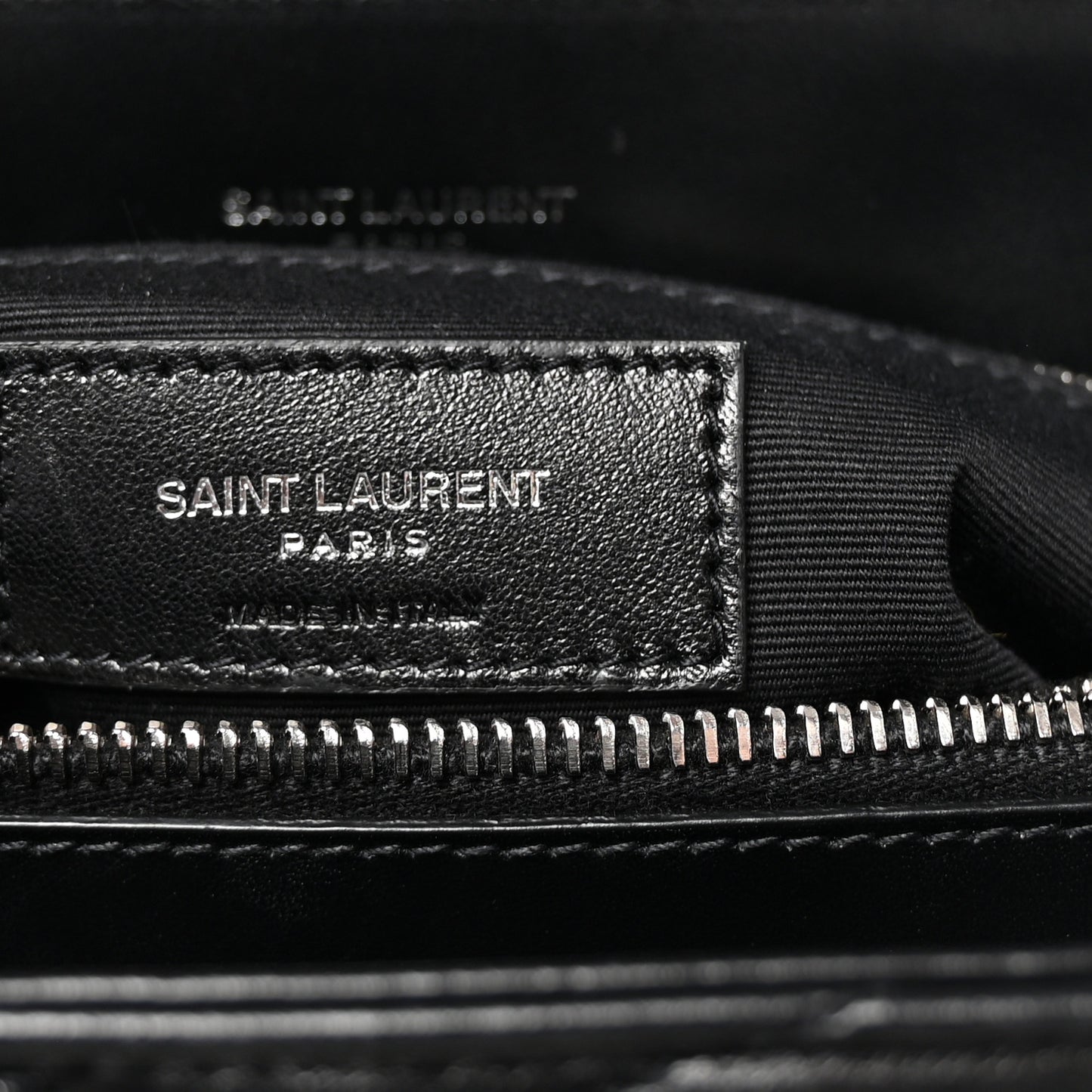 Calfskin Y Quilted Monogram Medium Loulou Chain Satchel Black