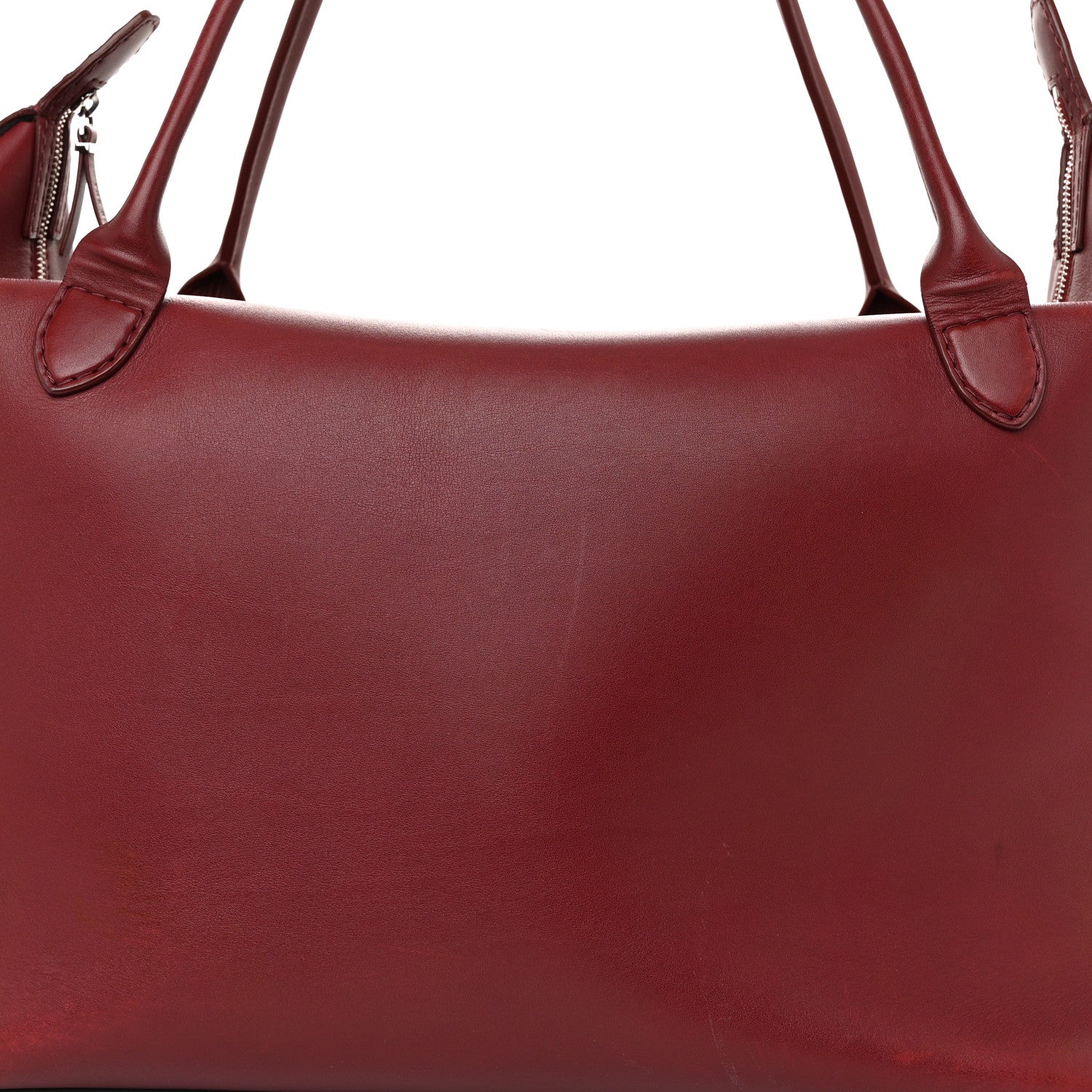The Row Calfskin Lux Satchel Burgundy 7 of 11