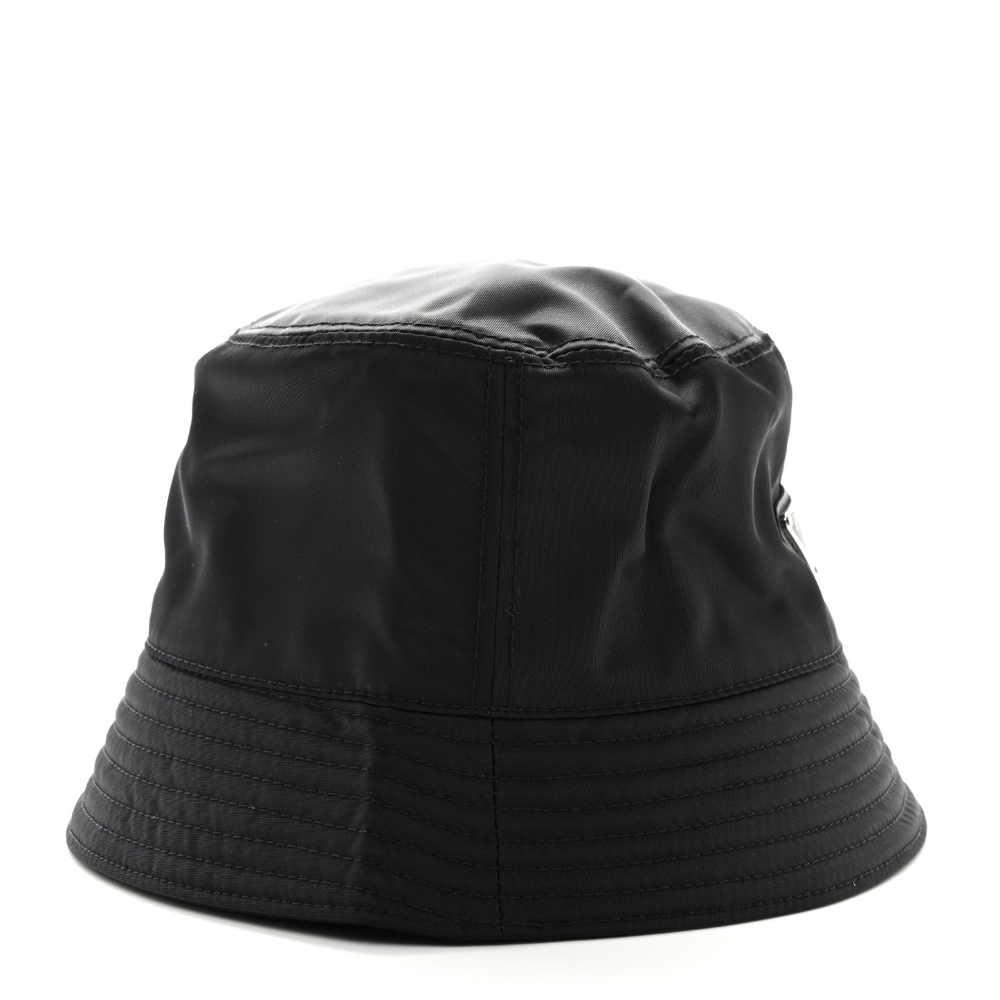 Re-Nylon Metal Triangle Logo Womens Bucket Hat M Black
