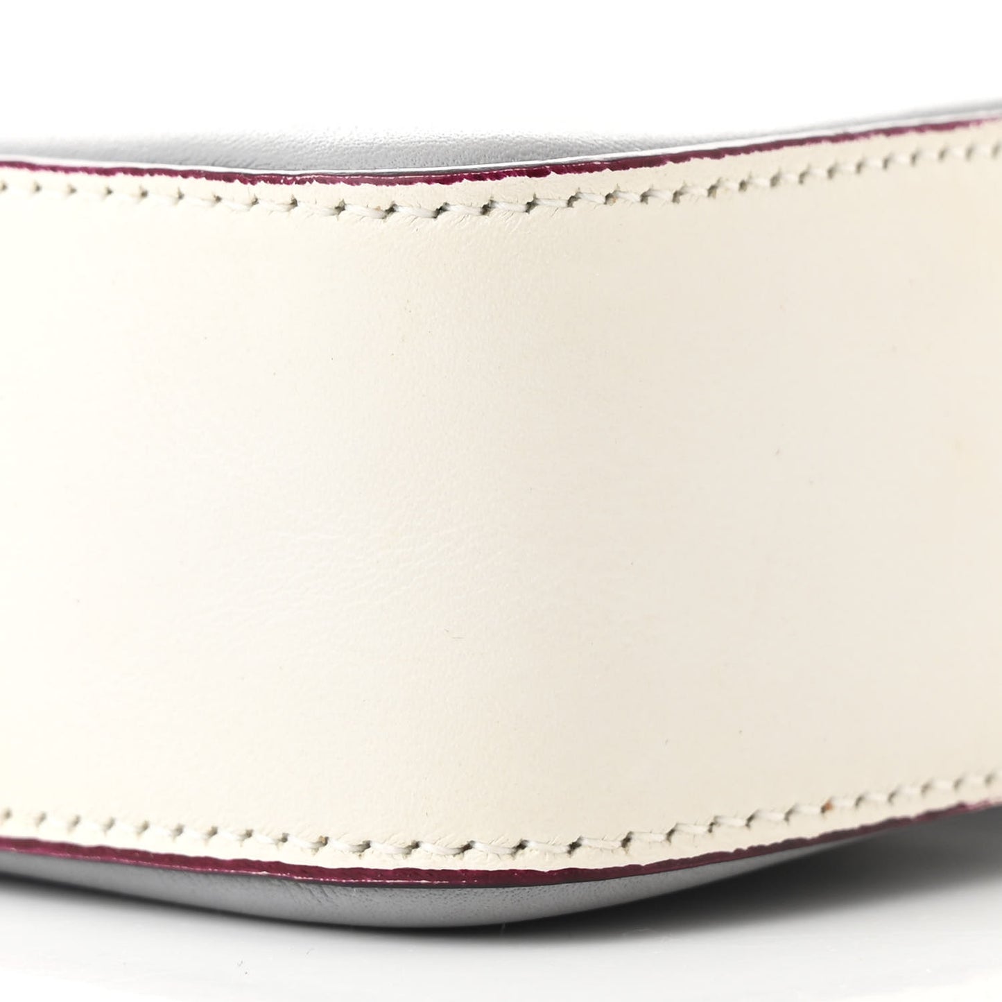 Calfskin Chain Wallet Grey Off White