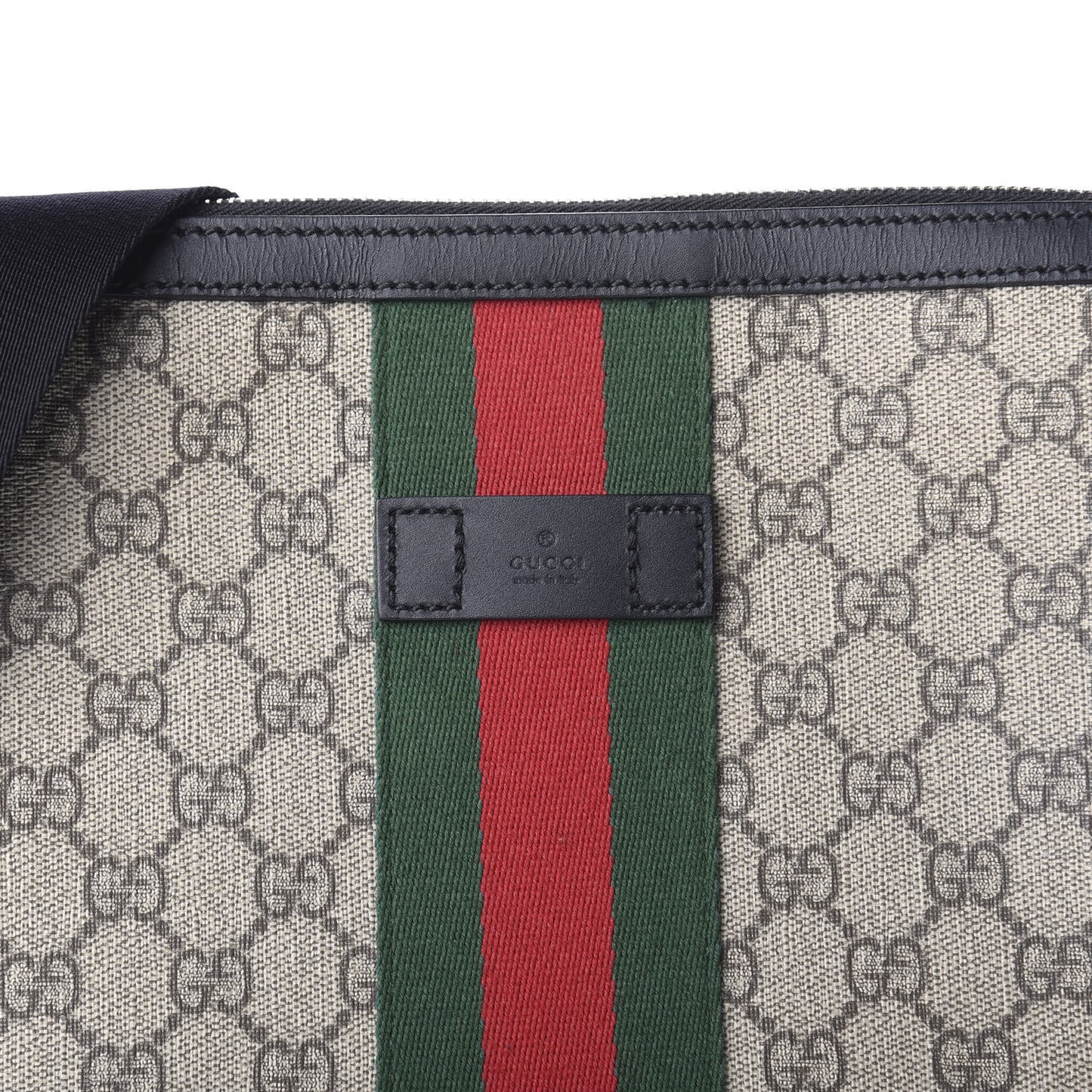 GG Supreme Monogram Web Messenger Bag Black