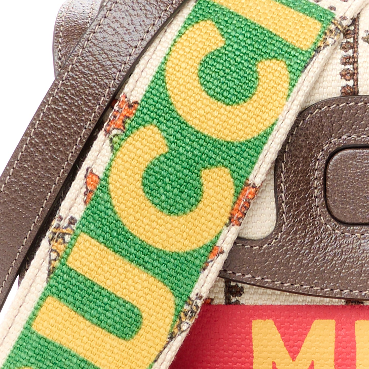 Canvas Calfskin 100 Centennial Music Medium Bamboo 1947 Top Handle Bag Multicolor