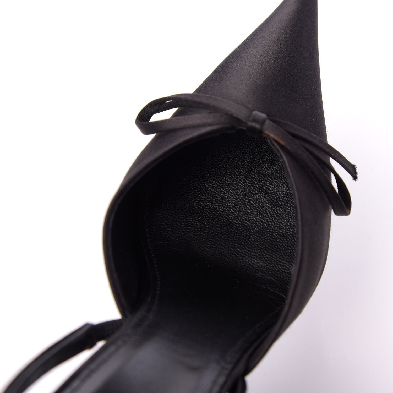 Balenciaga Satin Pointed Toe Knife Slingback Mules 35 Black 9 of 9