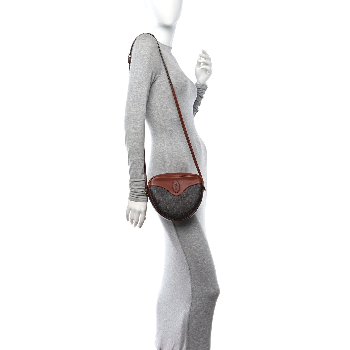 Canvas Smooth Calfskin Le Monogramme Coeur Crossbody Chestnut