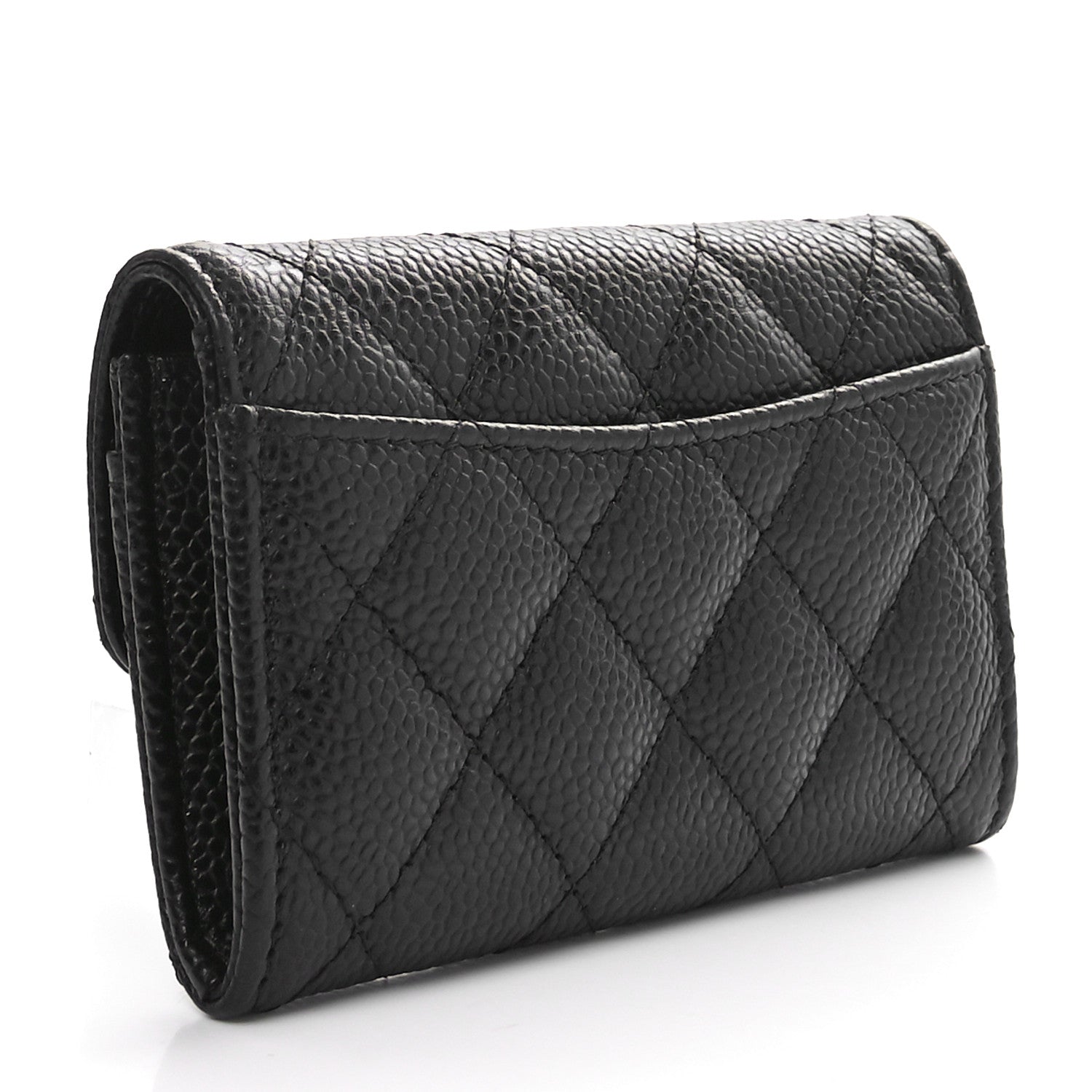 Chanel Caviar Quilted Flap Card Holder Wallet Black 3 of 11