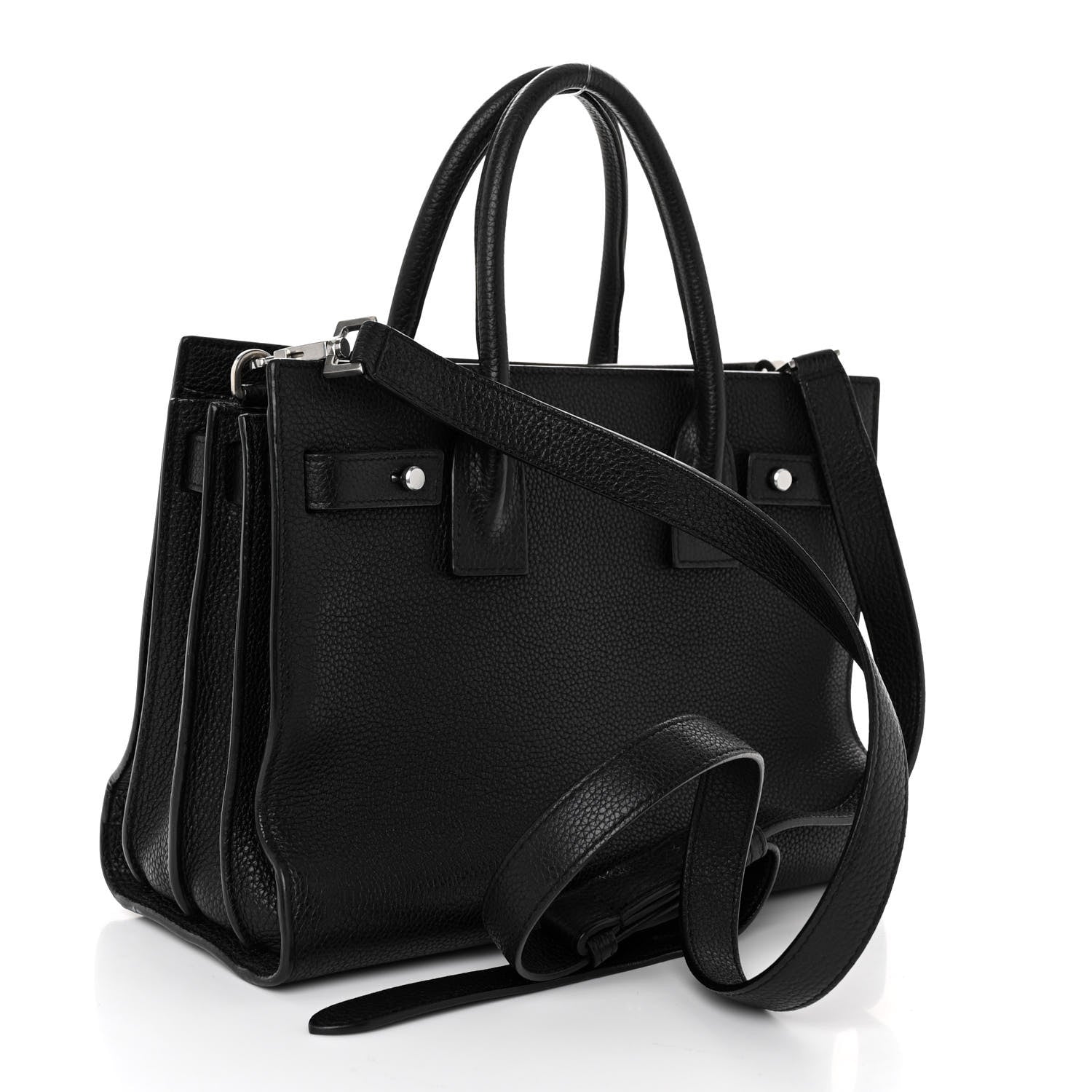 Saint Laurent Grained Calfskin Baby Sac De Jour Souple Black 3 of 9