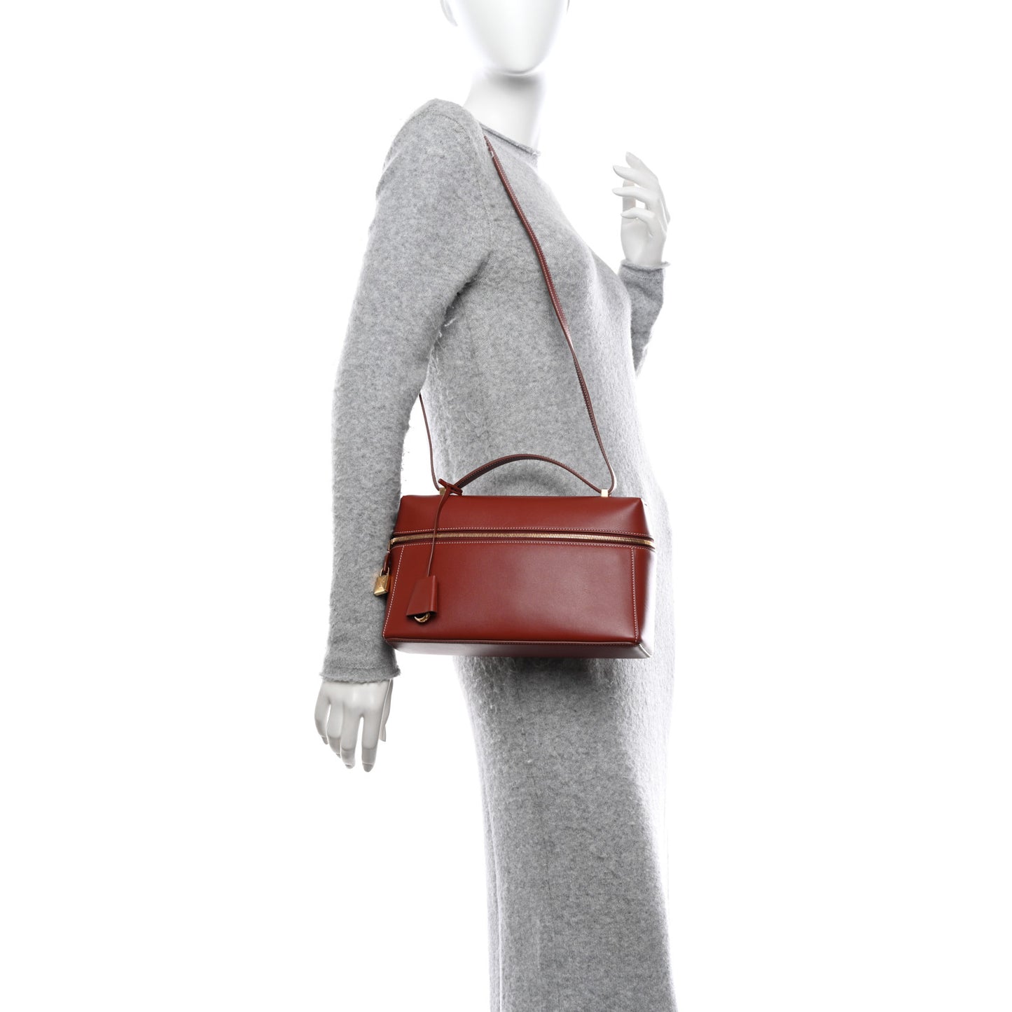 Saddle Calfskin Extra Bag L27 Deep Kummel