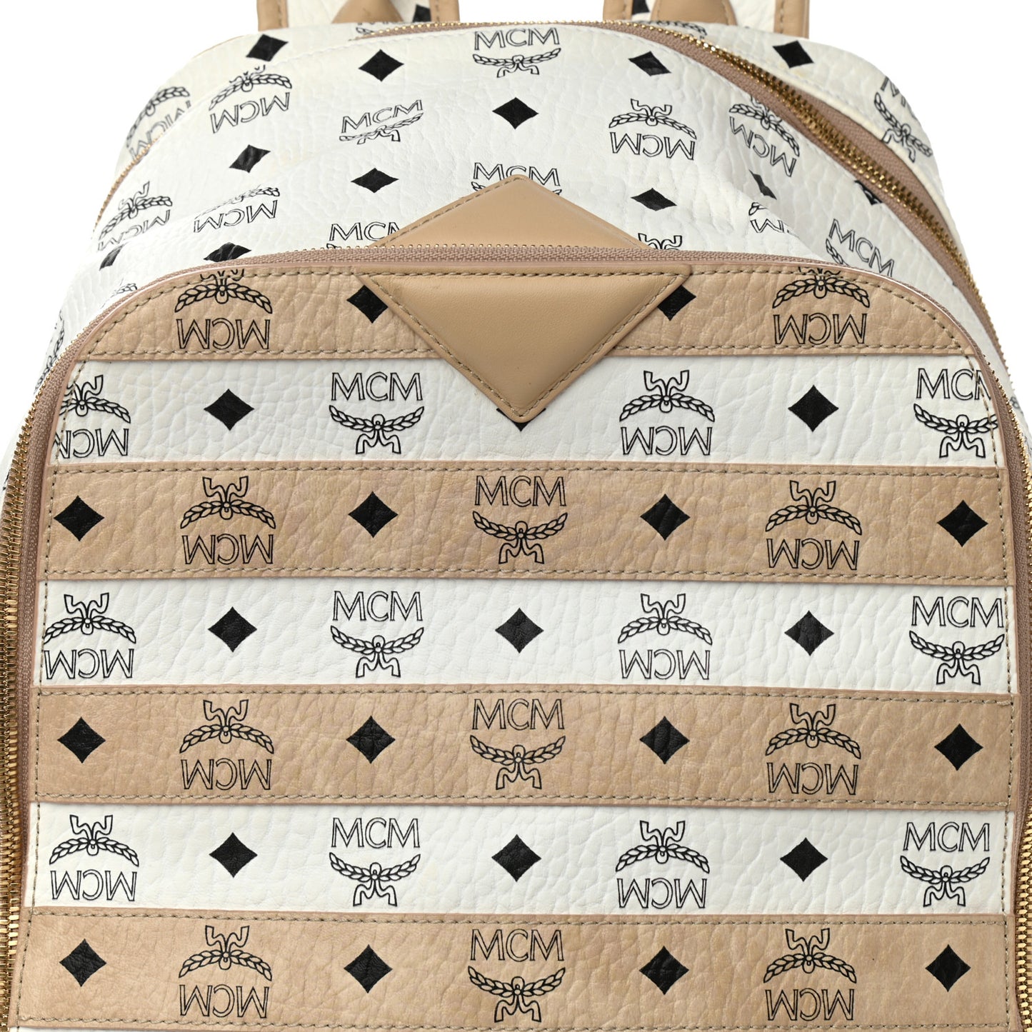Visetos Striped Medium Duke Backpack White Beige