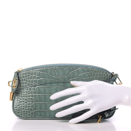 Crocodile Lockit Clutch Blue