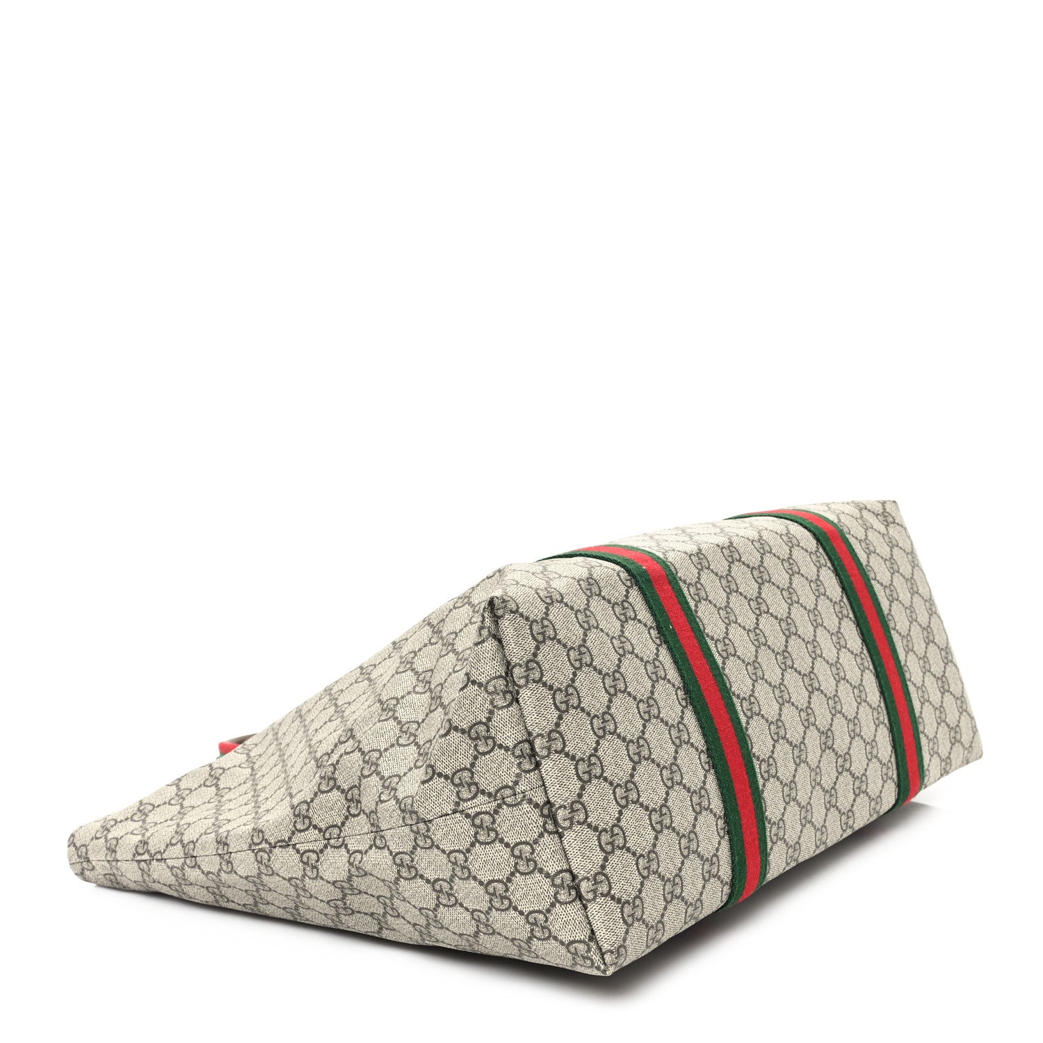 Gucci Tender GG Supreme Monogram Textured Dollar Calfskin Web Tote Beige Ebony New Acero 4 of 10