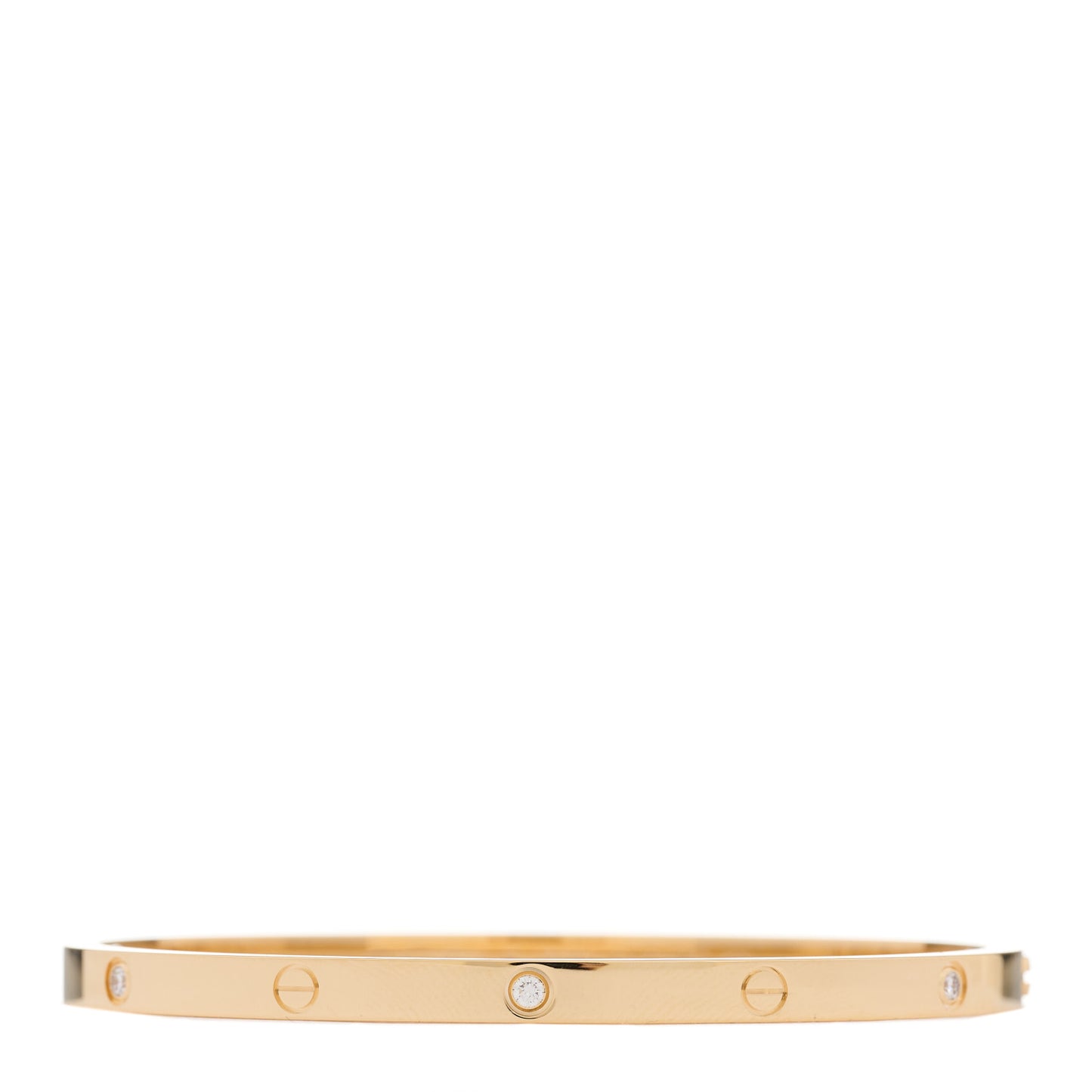 18K Yellow Gold 6 Diamond Small LOVE Bracelet 16