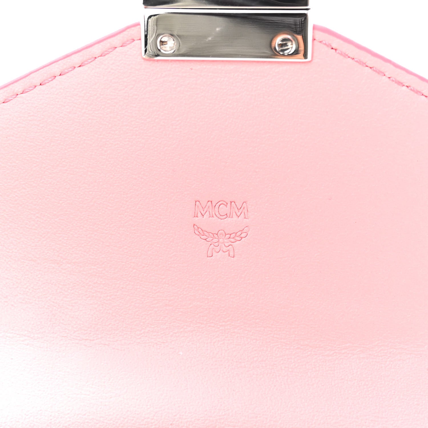 MCM Diamond Patent Patricia Round Crossbody Bag Salmon Rose 6 of 8