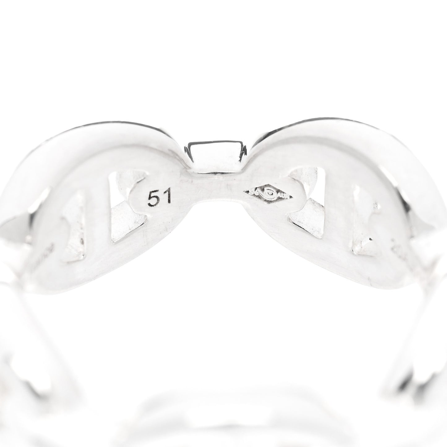Sterling Silver PM Chaine d'Ancre Enchainee Band Ring 51 5.75