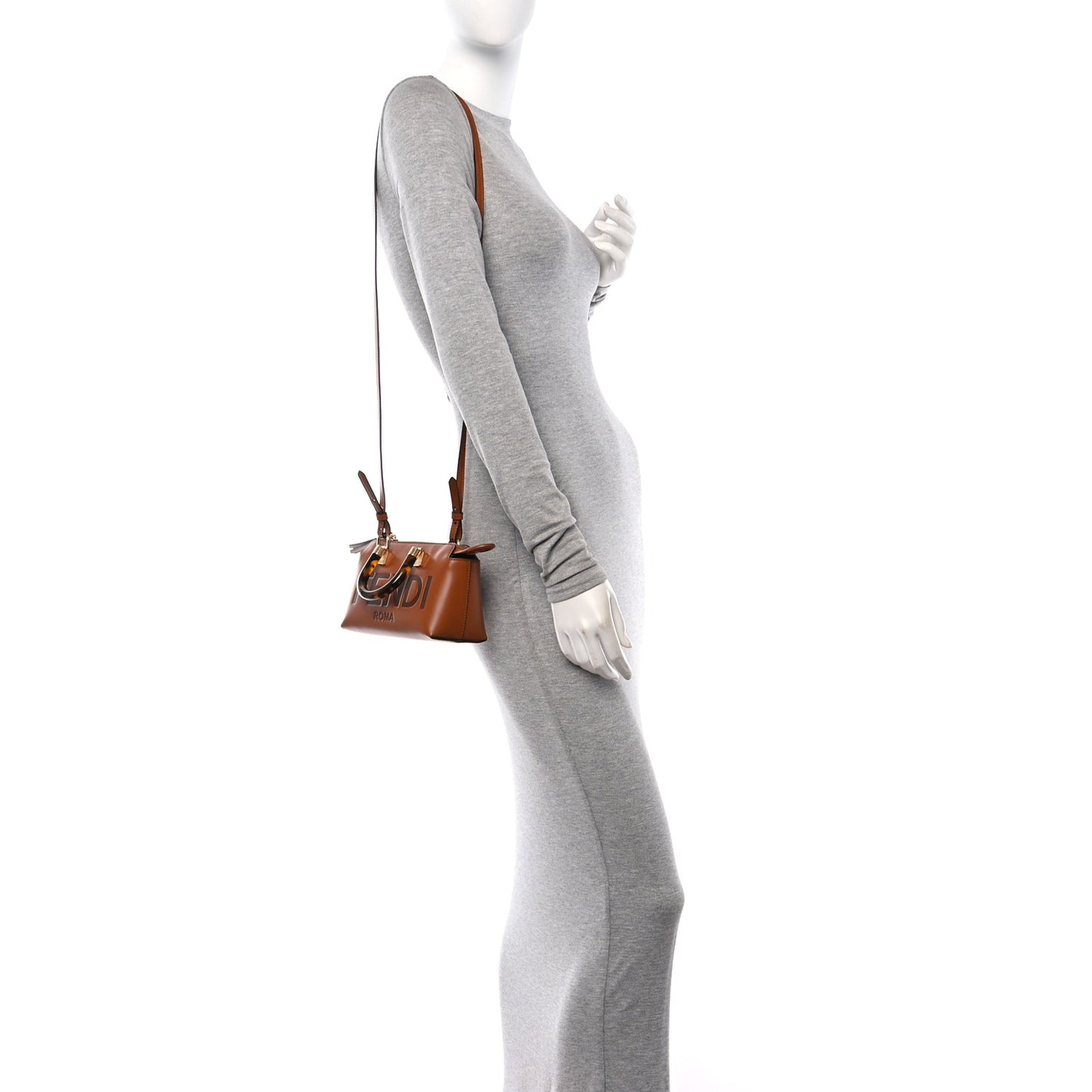 Vitello King Plexiglass Logo Embossed Mini By The Way Top Handle Boston Bag Caramello