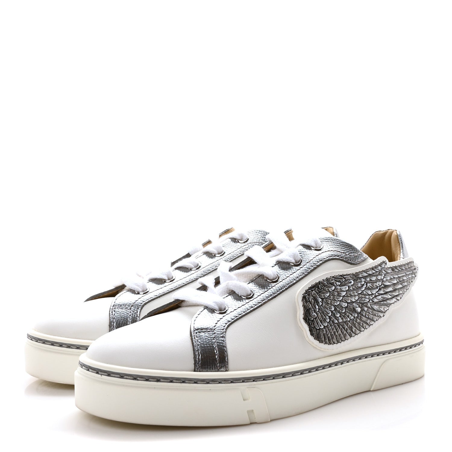 Hermes Calfskin Epsom Womens Velvet Sneakers 36 White Silver 4 of 9