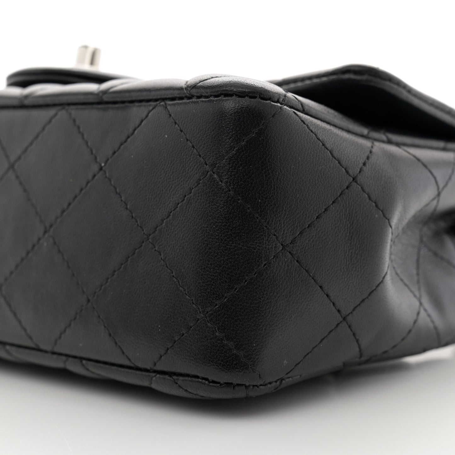 Lambskin Quilted Mini Rectangular Flap Black