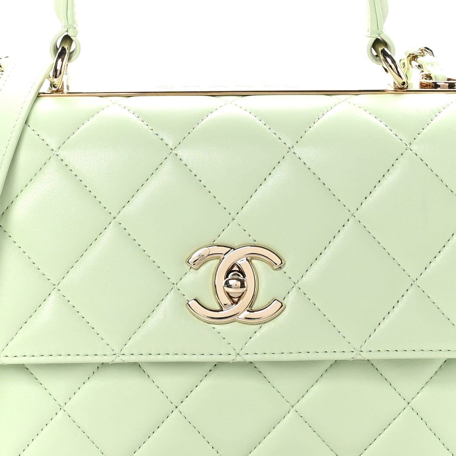 Chanel Lambskin Quilted Small Trendy CC Flap Dual Handle Bag Light Green 9 of 11