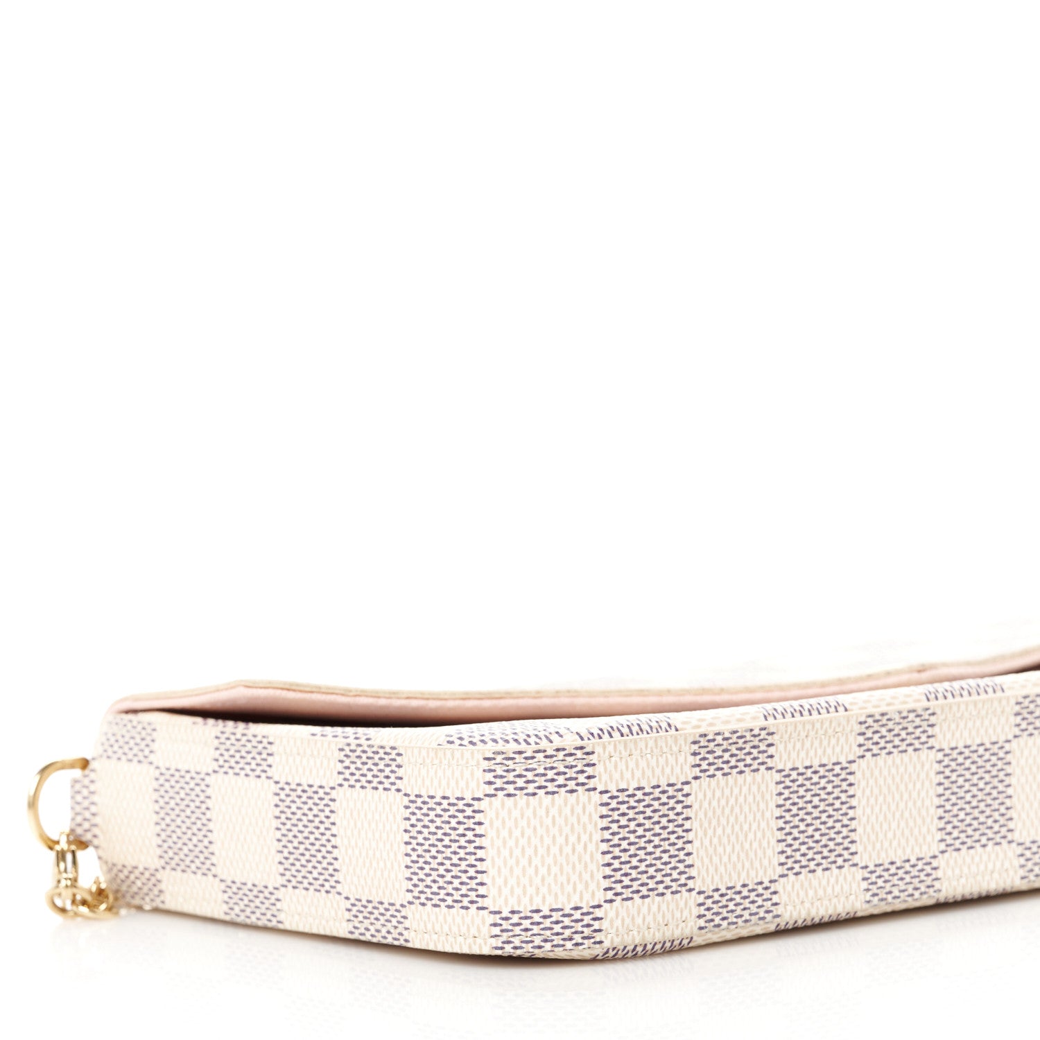 Louis Vuitton Damier Azur Pochette Felicie Chain Wallet Rose Ballerine 16 of 17