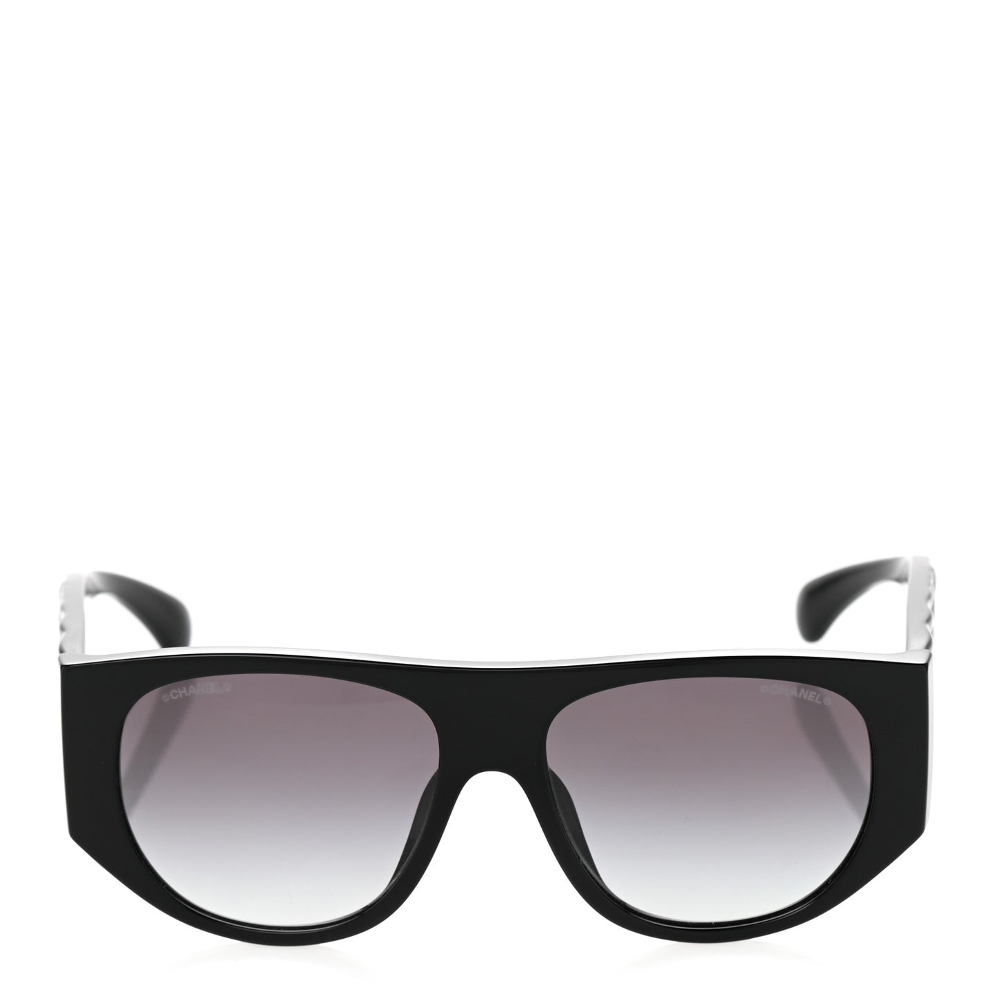 Acetate Quilted CC Pilot Sunglasses 71465 Black