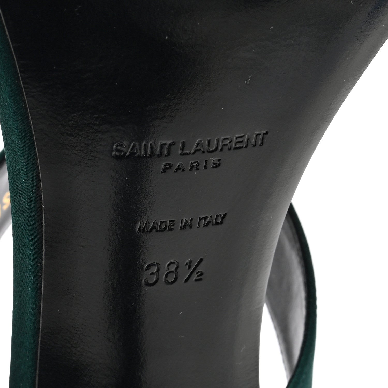 Saint Laurent Crepe Satin Martha Mule 110 Sandals 38.5 Dorian Green 6 of 8