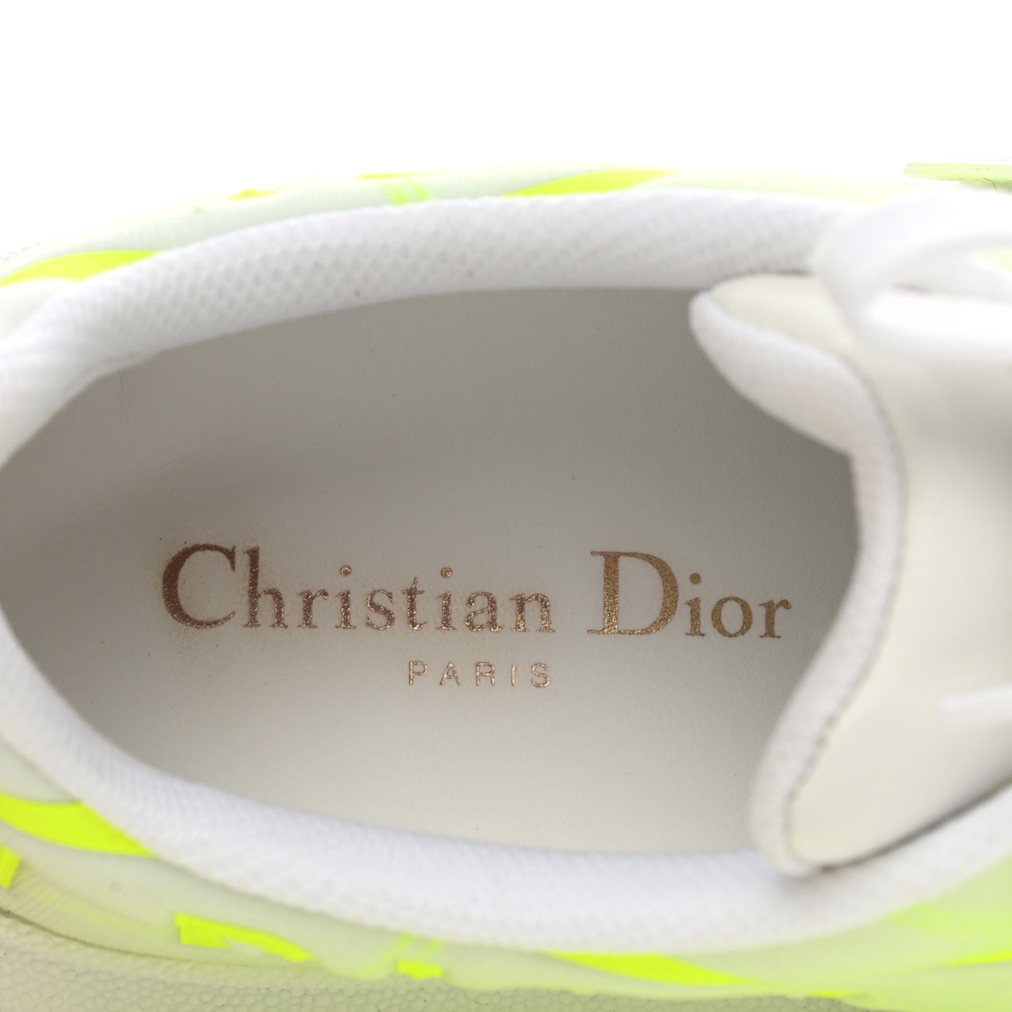 Reflective Fabric Shaded Dior-ID Platform Sneakers 38 Yellow Fluo