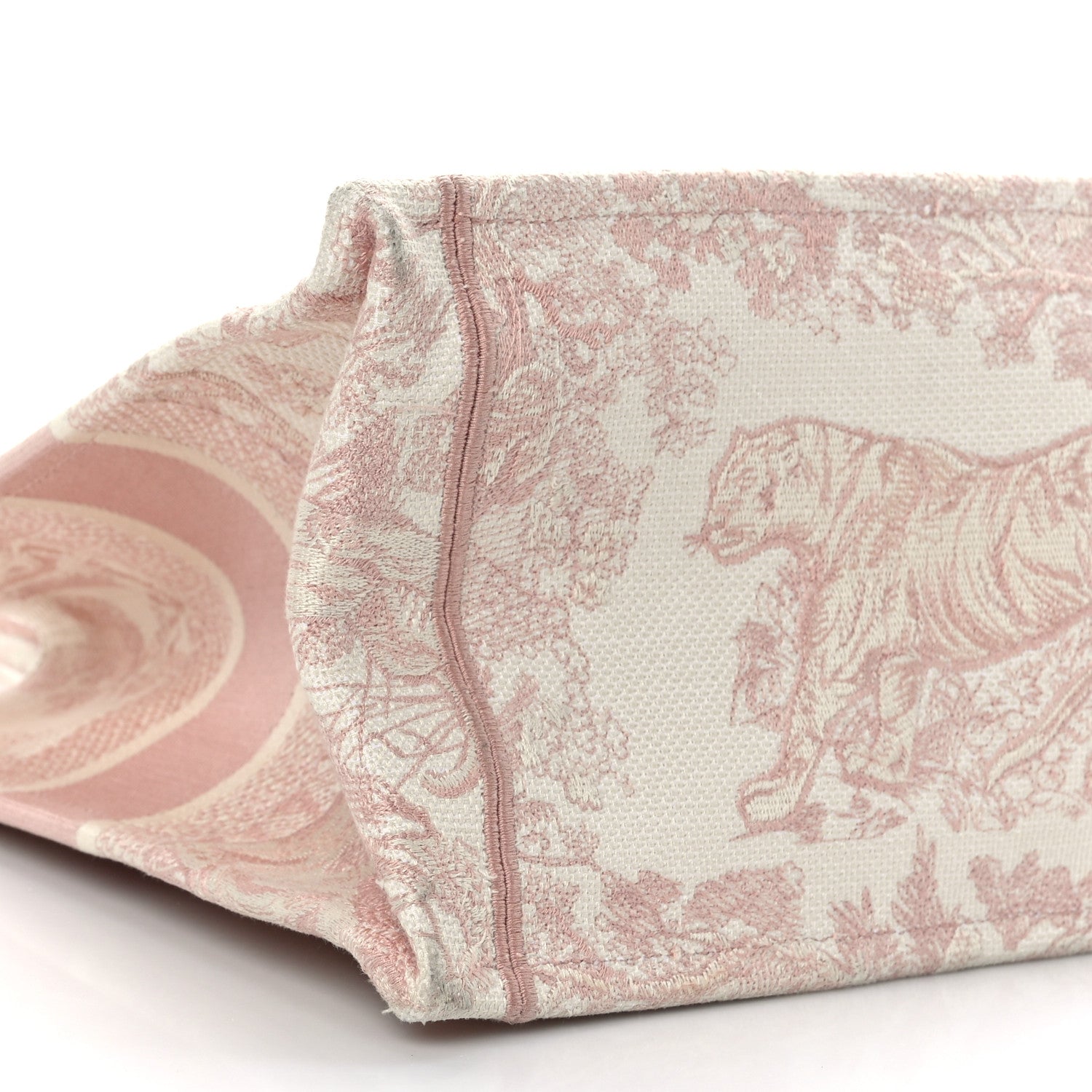 Christian Dior Canvas Toile De Jouy Embroidered Medium Book Tote Pink 8 of 9