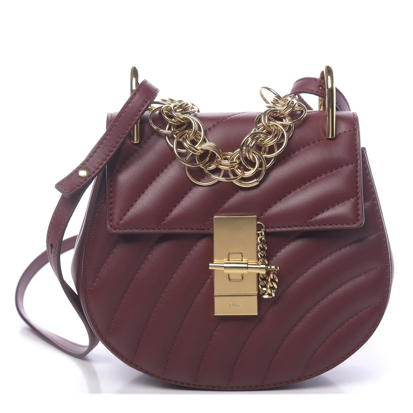 Calfskin Quilted Mini Drew Bijou Shoulder Bag Plum Purple