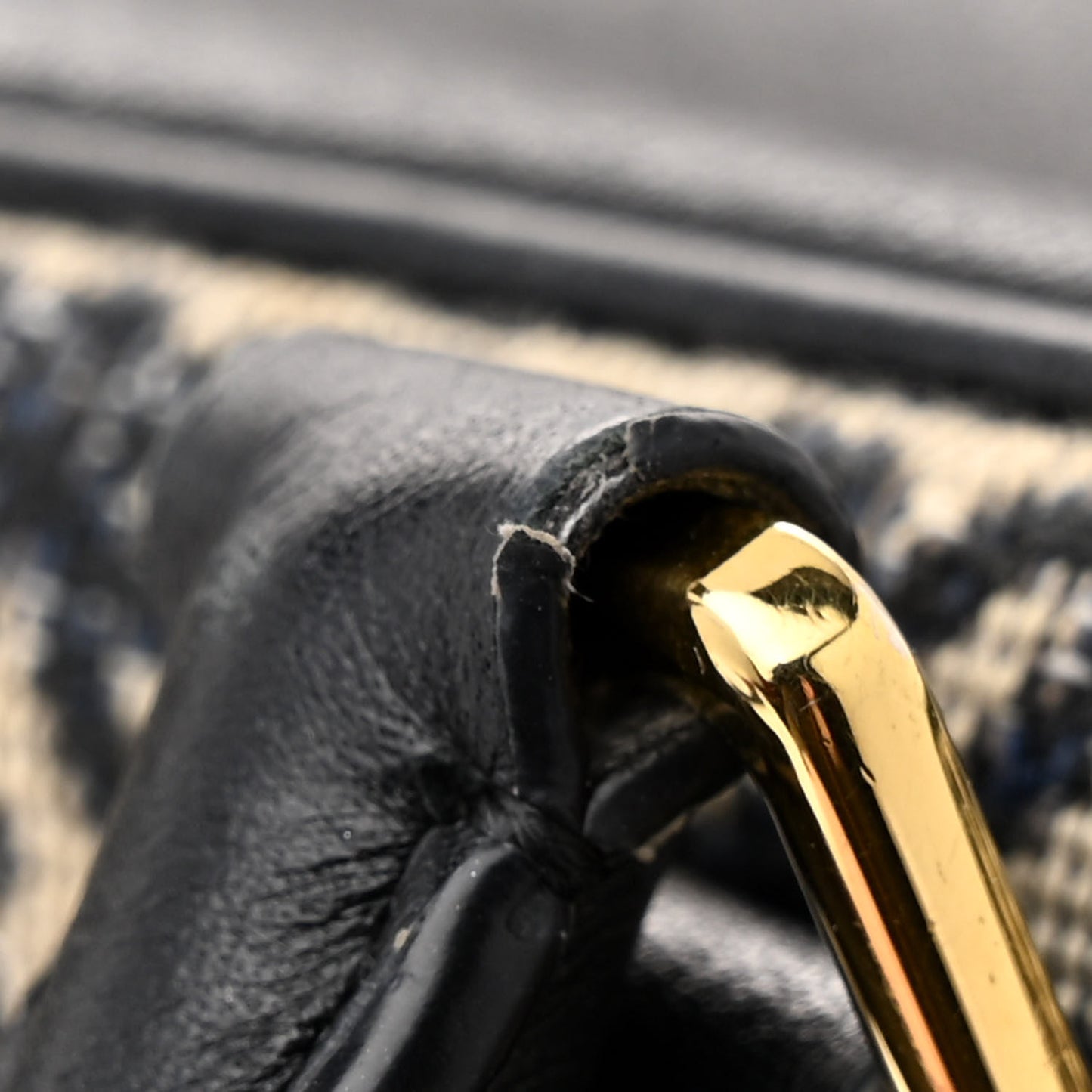 Jacquard Anagram Calfskin Amazona 19 Black Navy