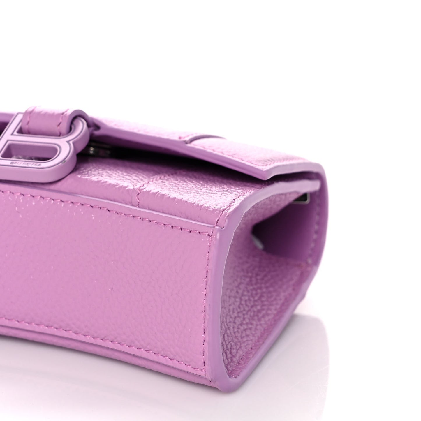 Grained Calfskin Tonal B Hourglass Chain Cardholder Lilac
