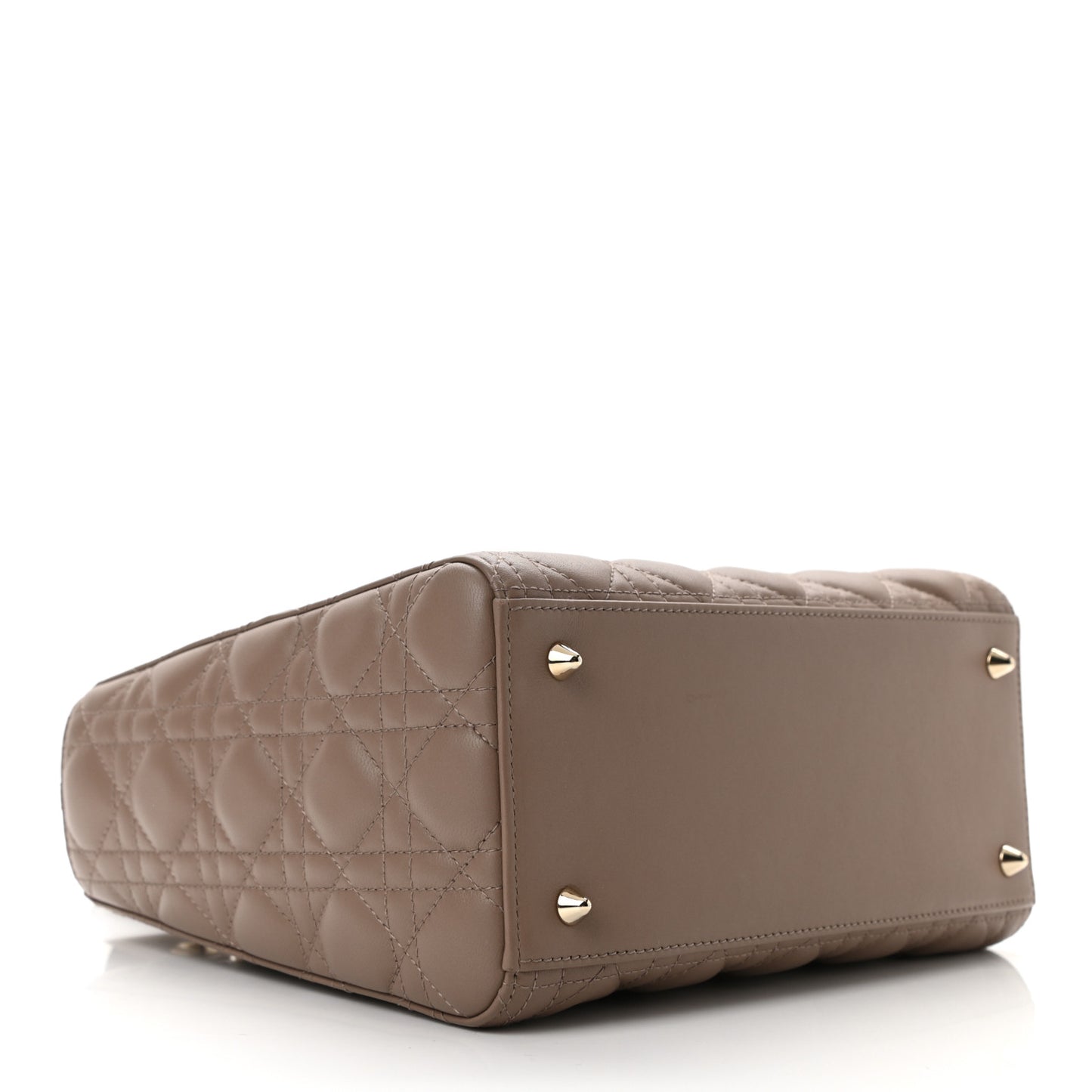 Lambskin Cannage Medium Lady Dior Warm Taupe