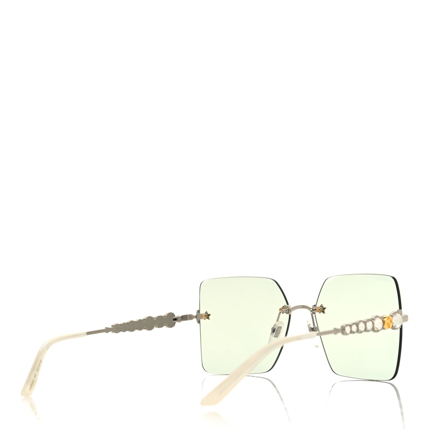 Crystal Metal Sunglasses GG0644S Blue Silver