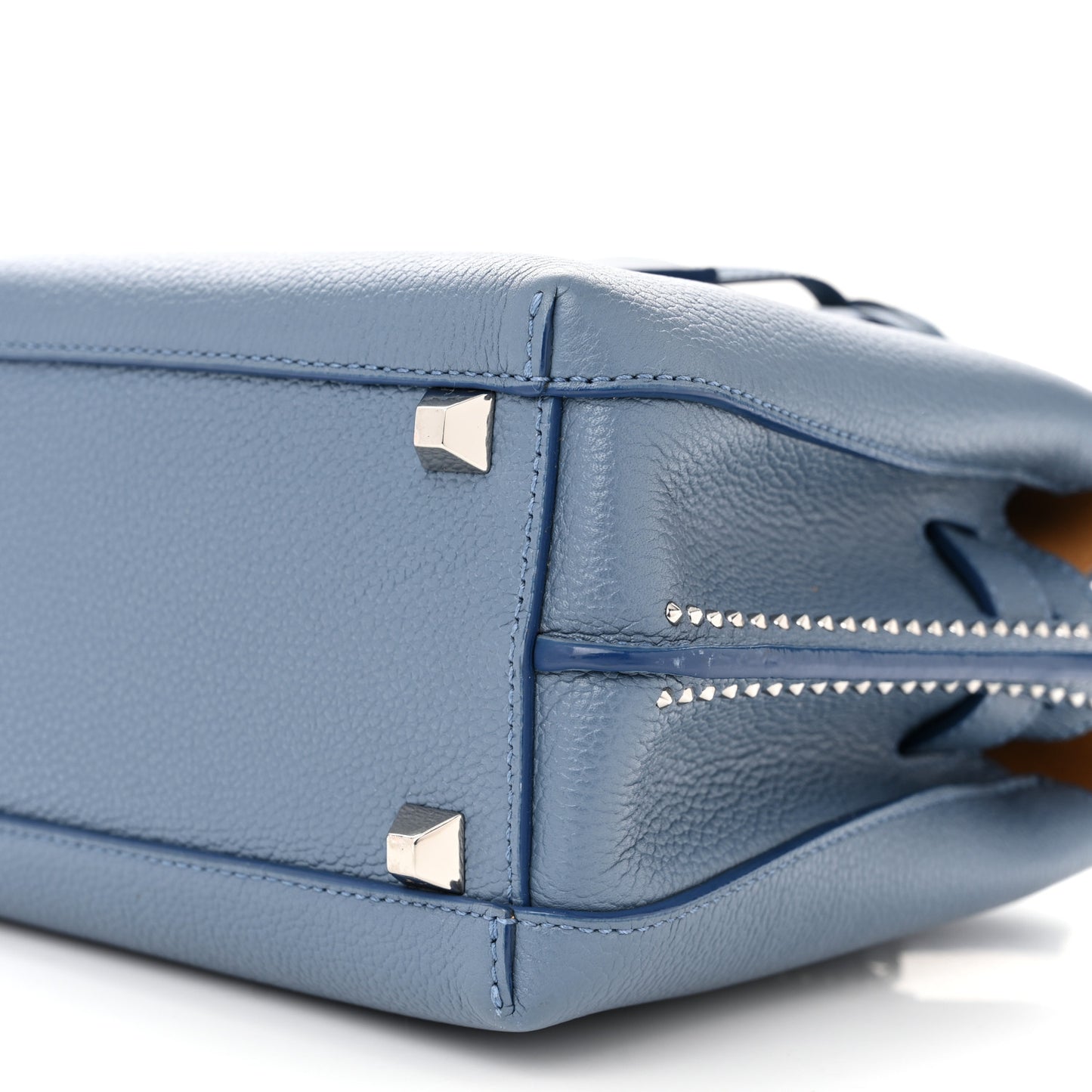Grained Calfskin Studded Mini Milla Tote Luft Blue