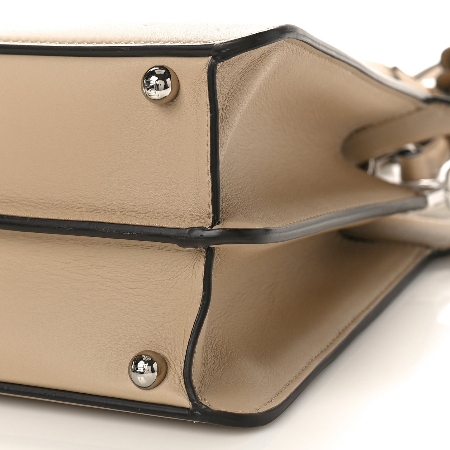Vitello Seta Shiny Nappa Plexiglass Medium Peekaboo I SEE U Satchel Tortora