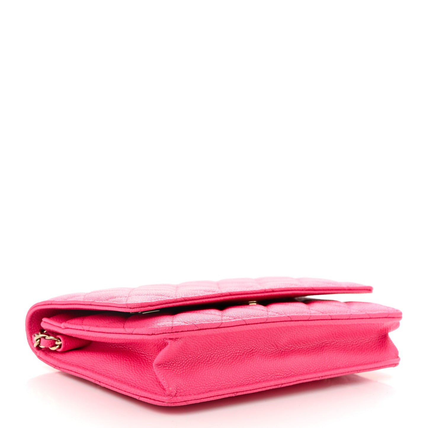 Caviar Quilted Wallet on Chain WOC Fuchsia