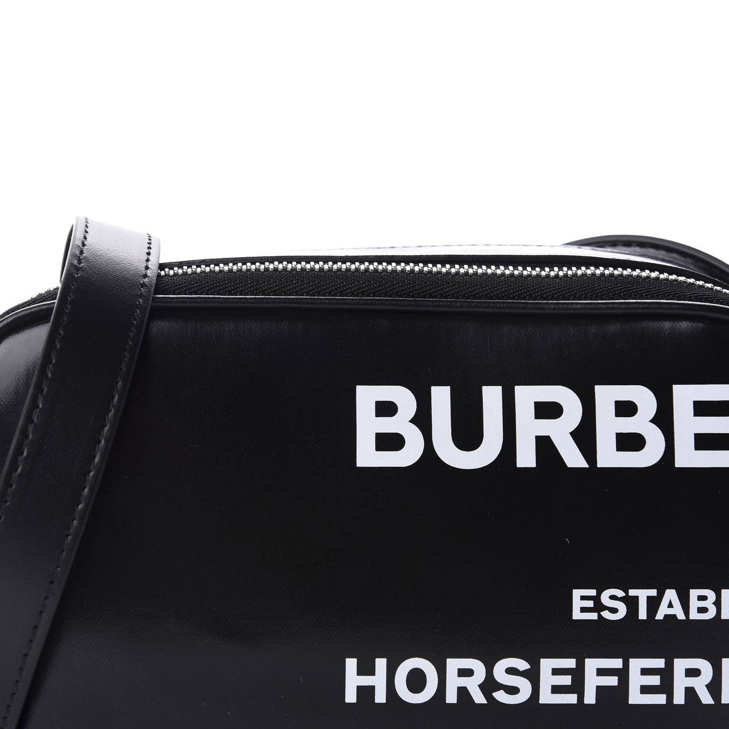 Coated Canvas Horseferry Print Micro Camera Bag Black