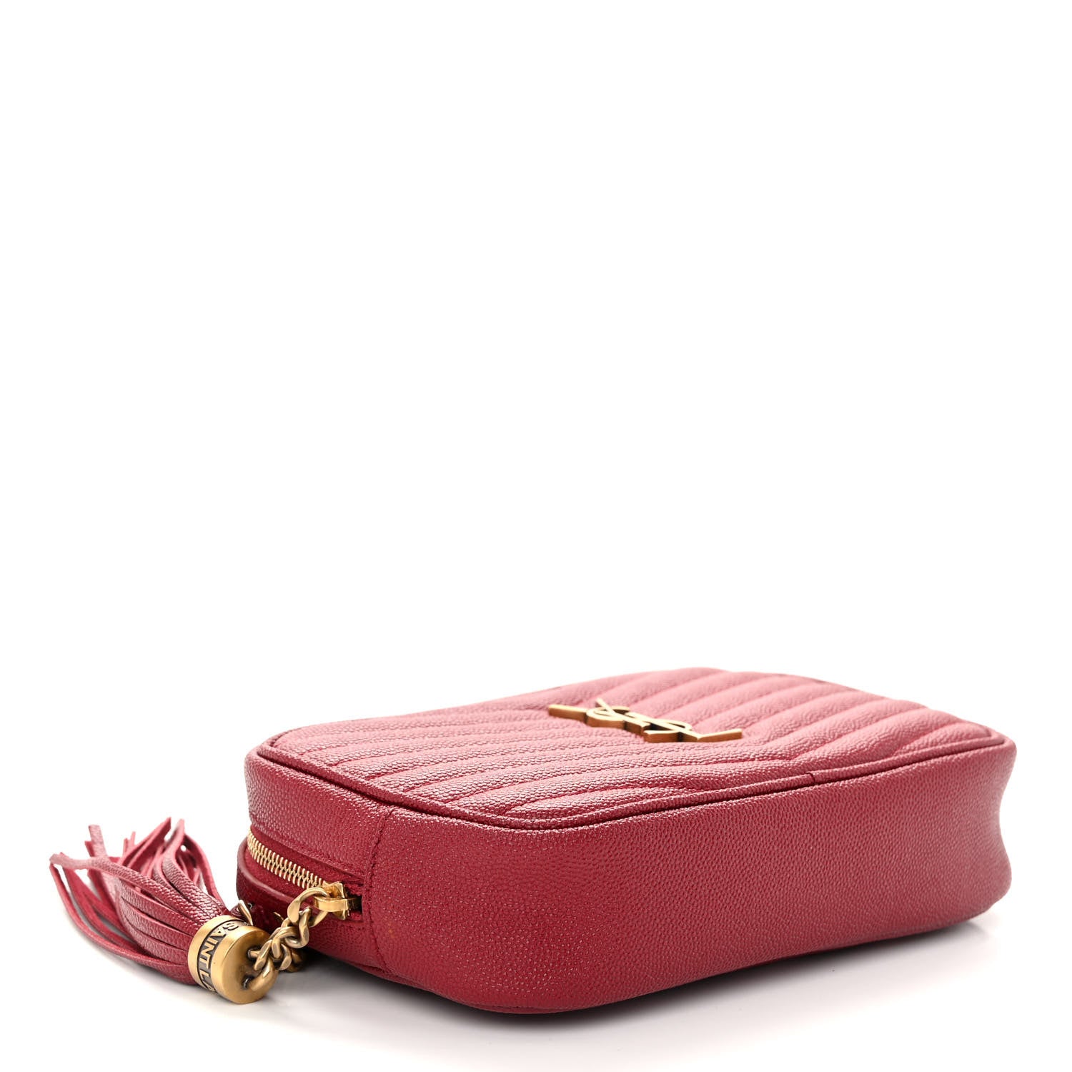 Saint Laurent Grain De Poudre Matelasse Monogram Mini Lou Camera Bag Opyum Red 4 of 11