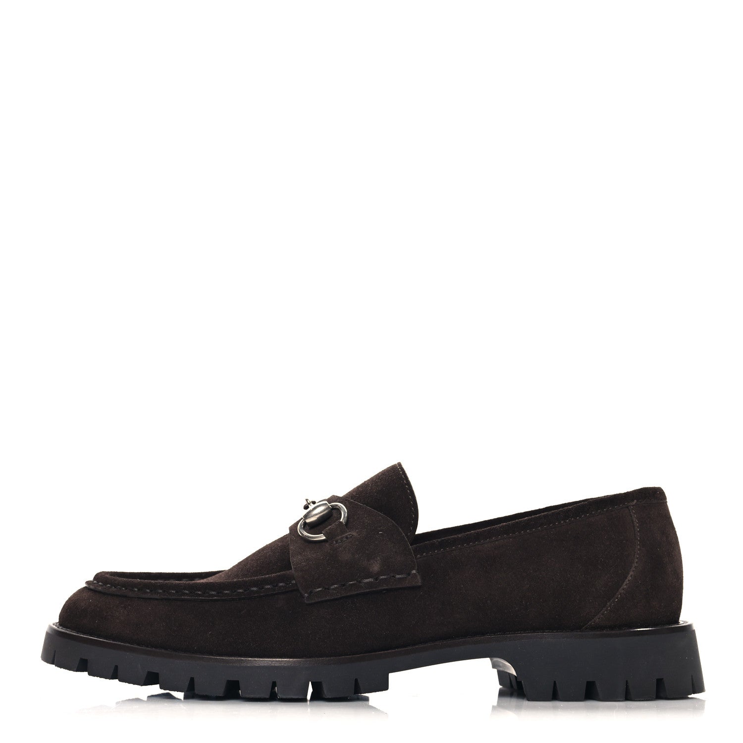 Gucci Suede Horsebit Mens Lug Loafers 8 Night Cocoa 1687564  display picture 2