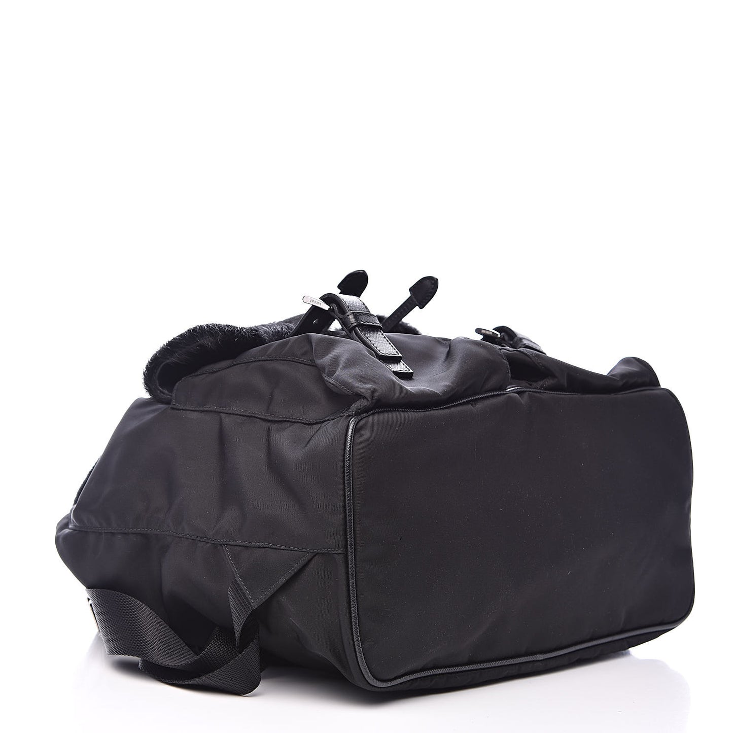 Tessuto Nylon Saffiano Fur Backpack Black