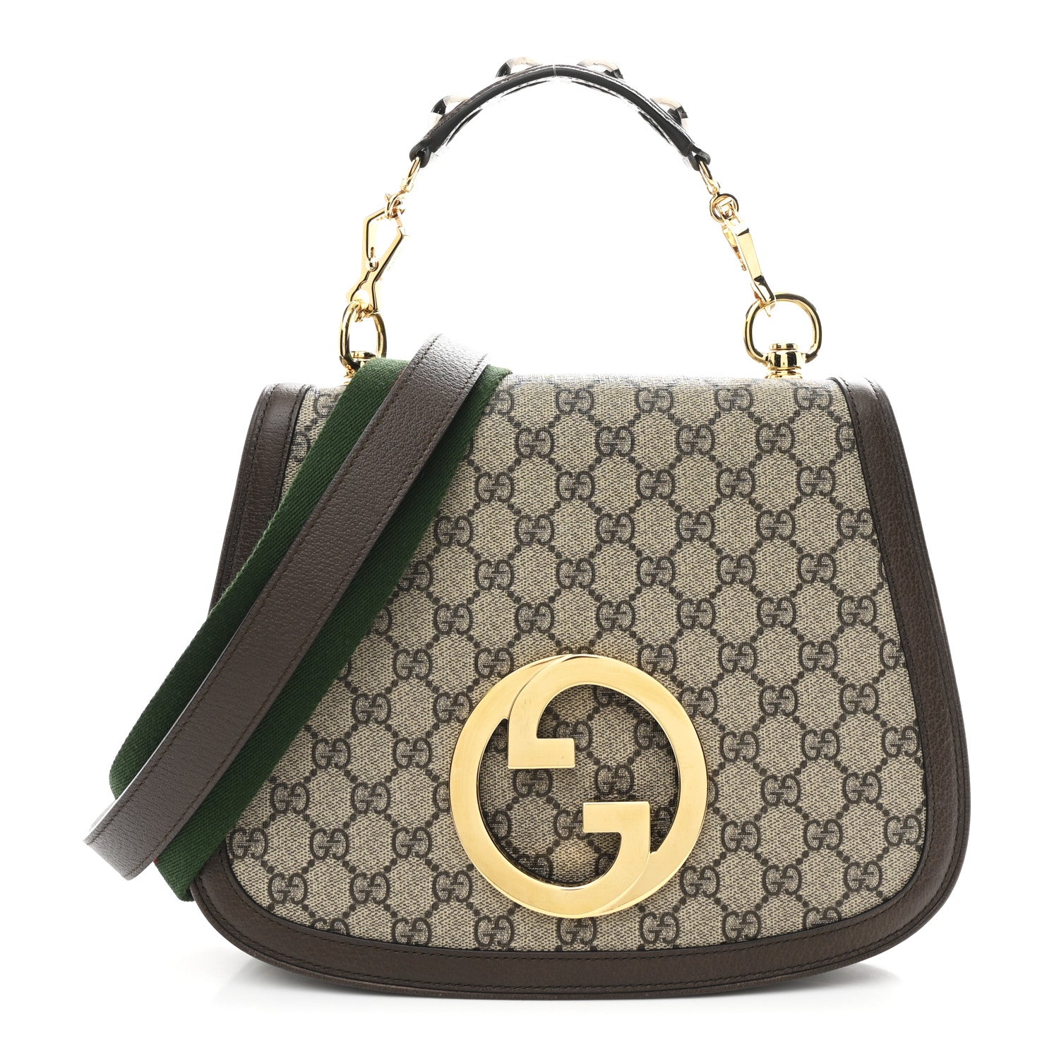 Gucci GG Supreme Monogram Textured Dollar Calfskin Web Medium