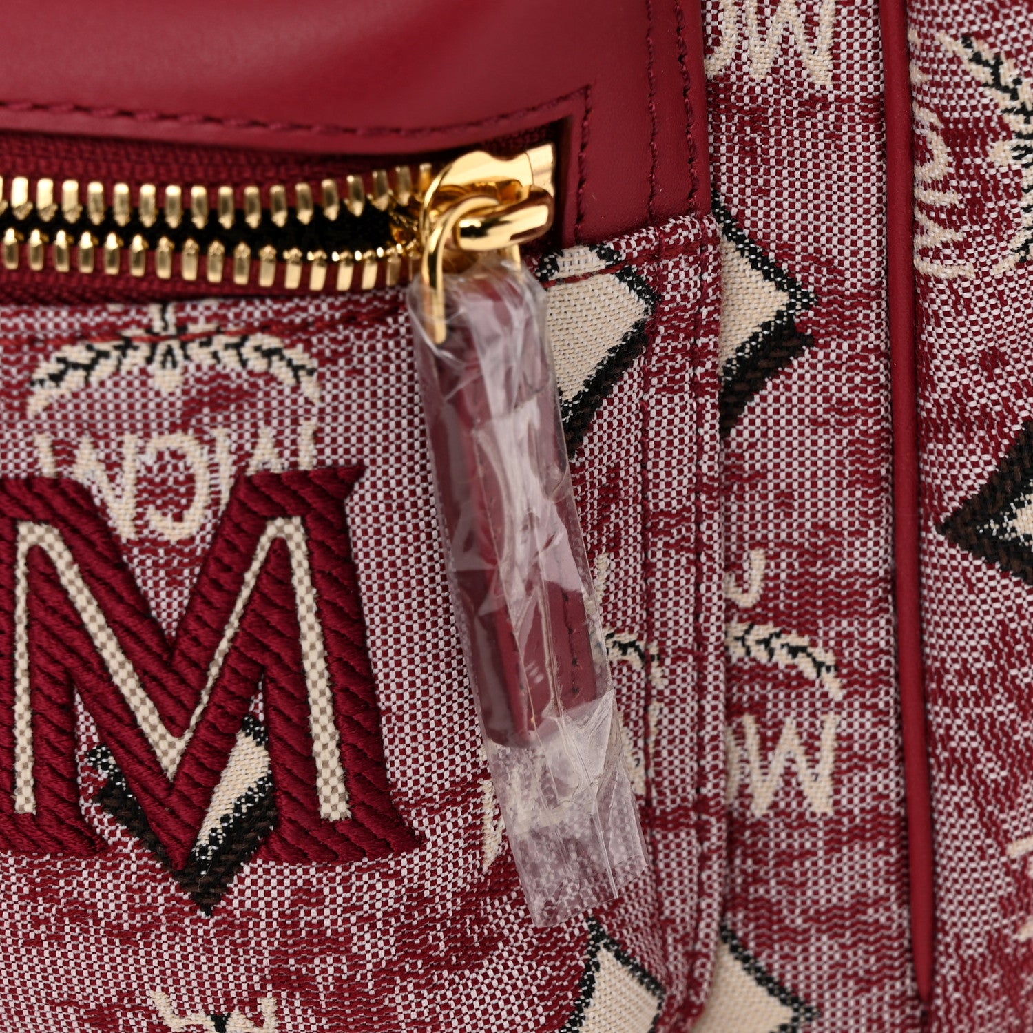 MCM Vintage Jacquard Monogram Mini Backpack Red 11 of 16