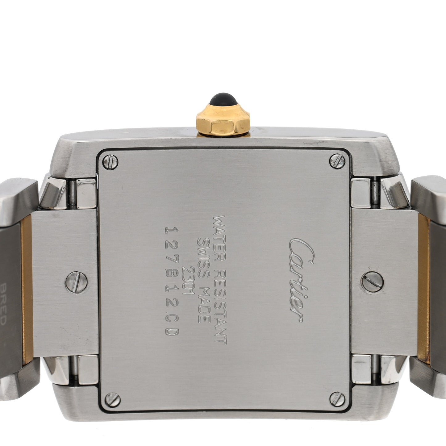 Stainless Steel 18K Yellow Gold 25mm Tank Francaise Quartz Watch