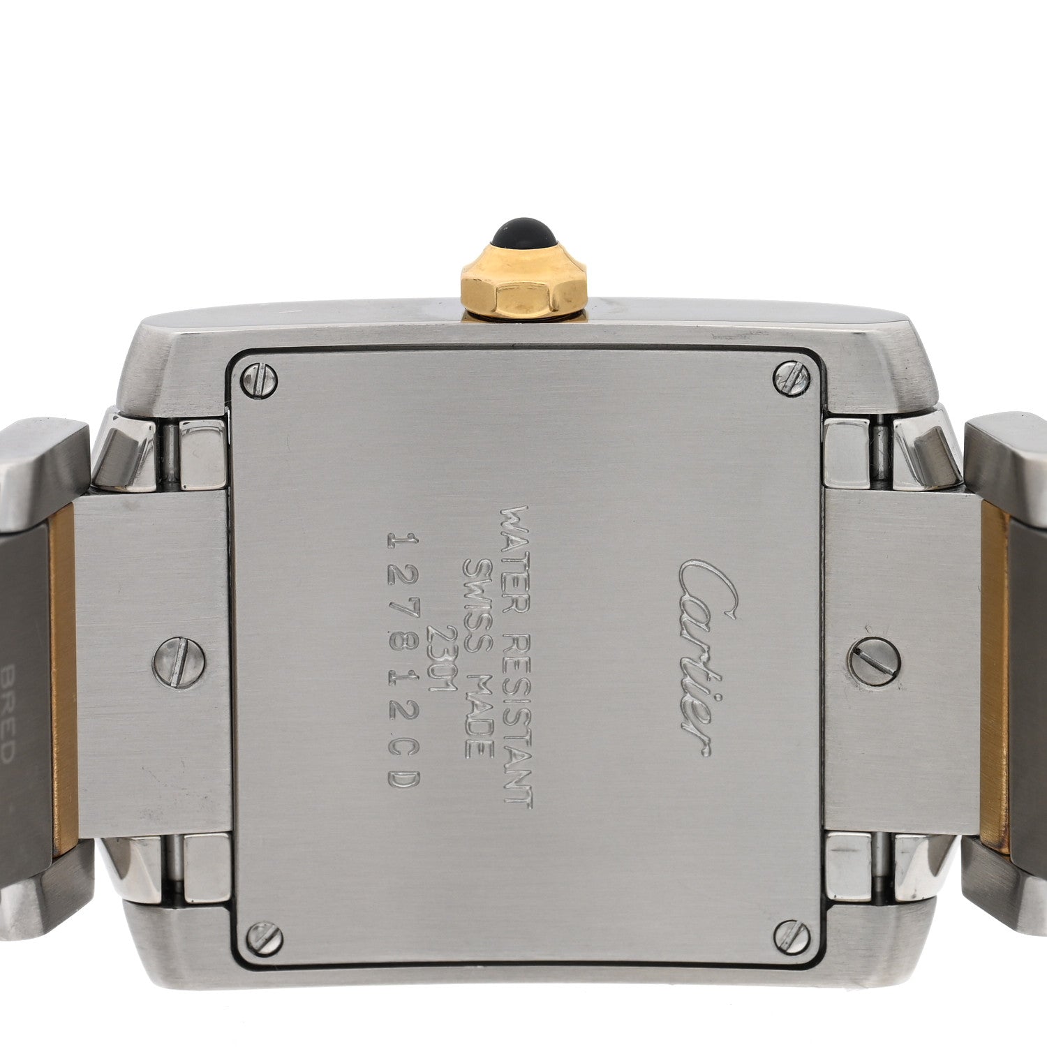 Cartier Stainless Steel 18K Yellow Gold 25mm Tank Francaise Quartz Watch 4 of 4