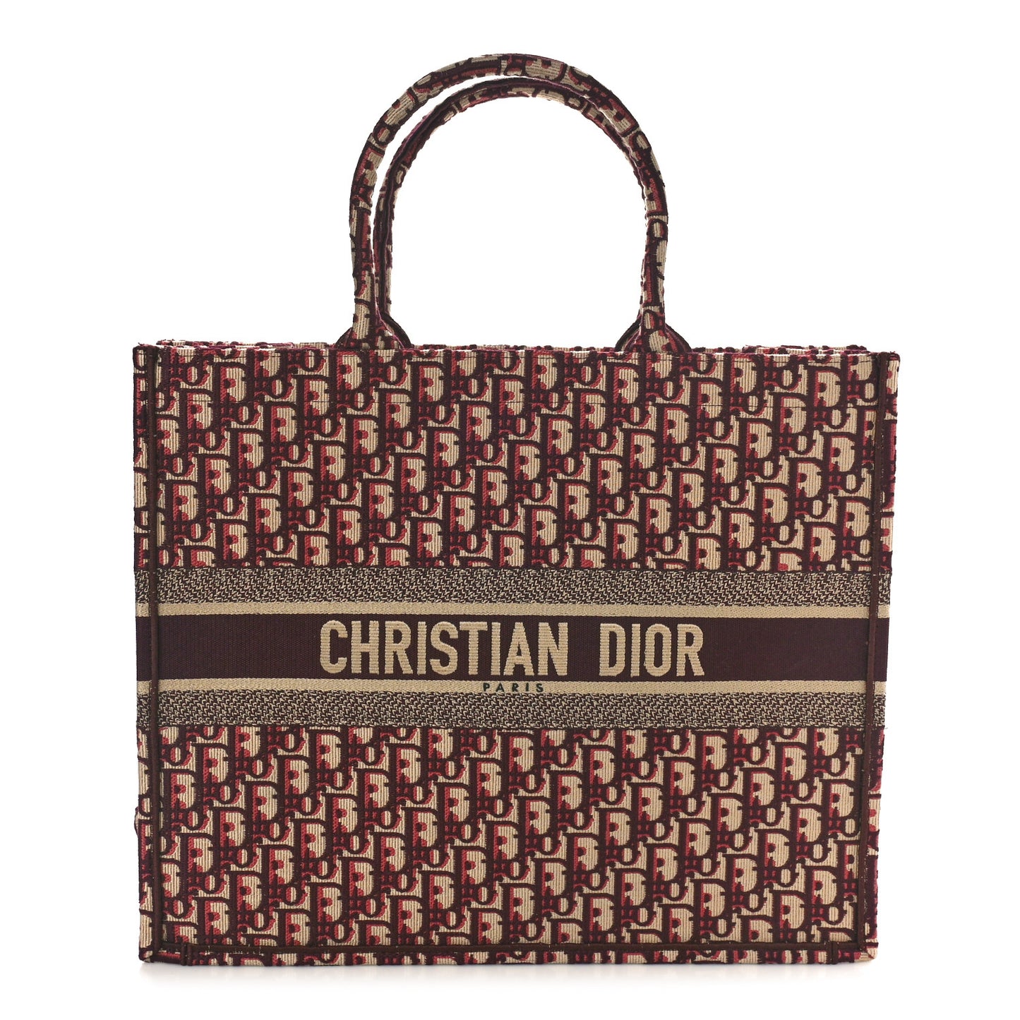 Oblique Large Book Tote Burgundy Multicolor
