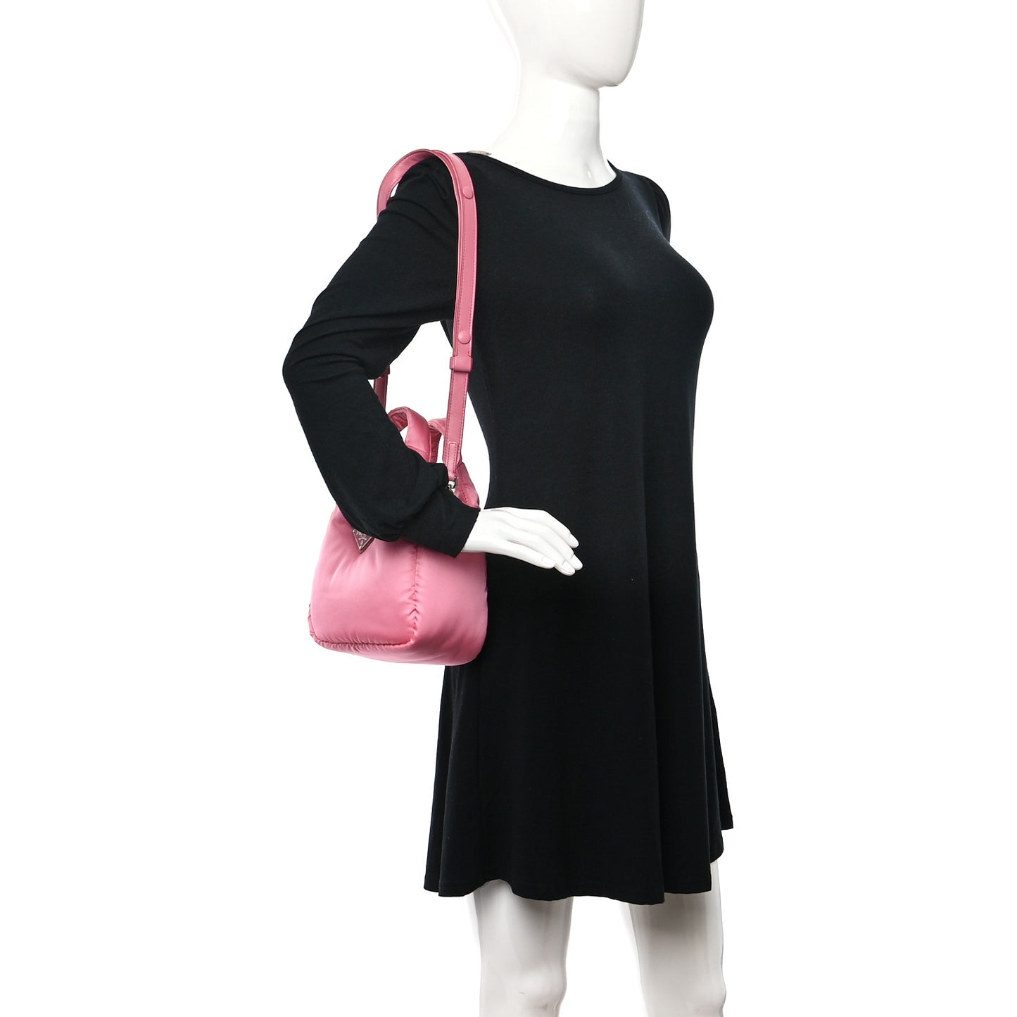 Re-Nylon Soft Padded Small Double Handled Shoulder Bag Begonia