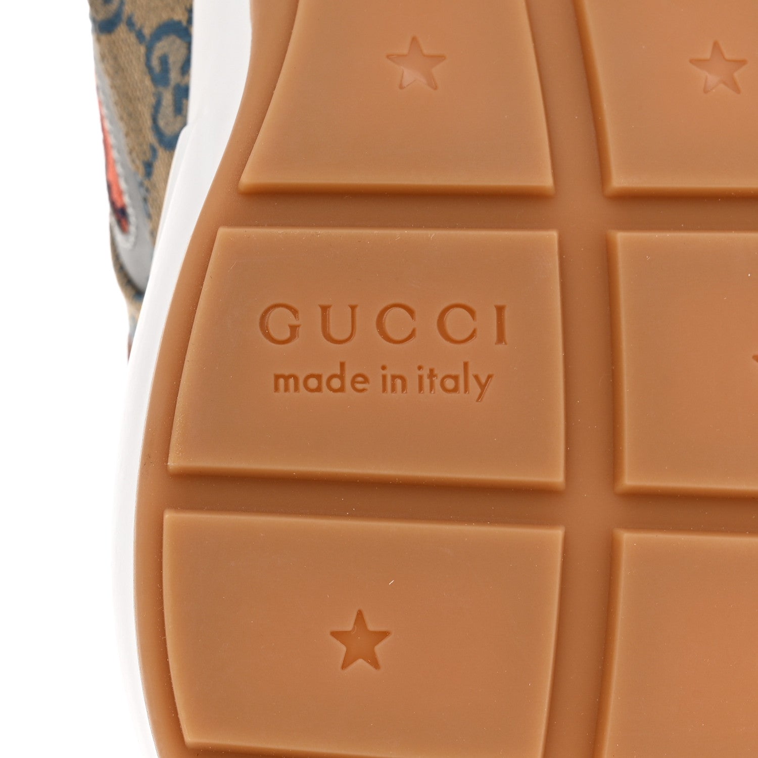 Gucci Monogram Multicolor Mens Rhyton Sneakers 12 Yellow Blue Great White Tabasco 7 of 8