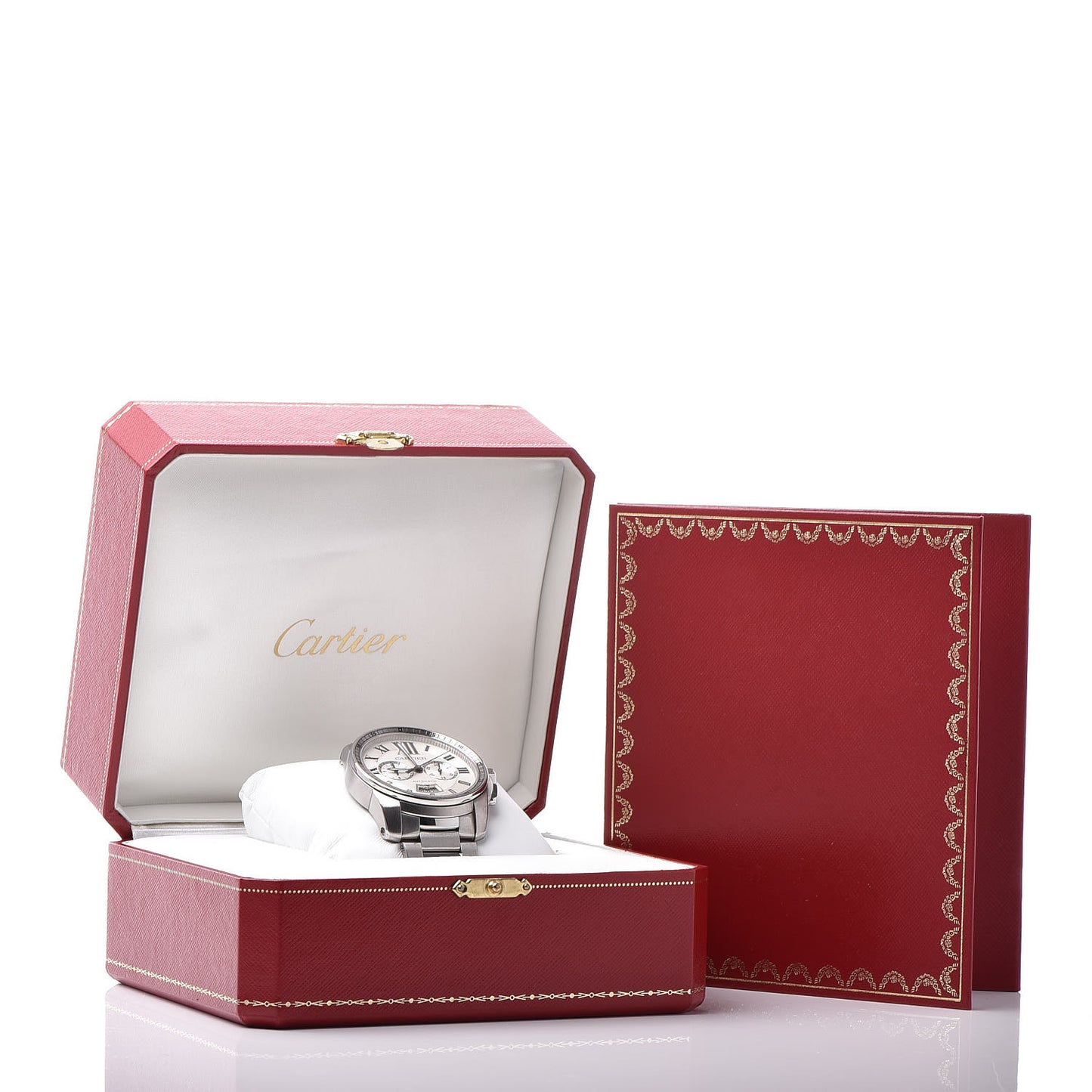 Stainless Steel 42mm Calibre de Cartier Chronograph Automatic Watch