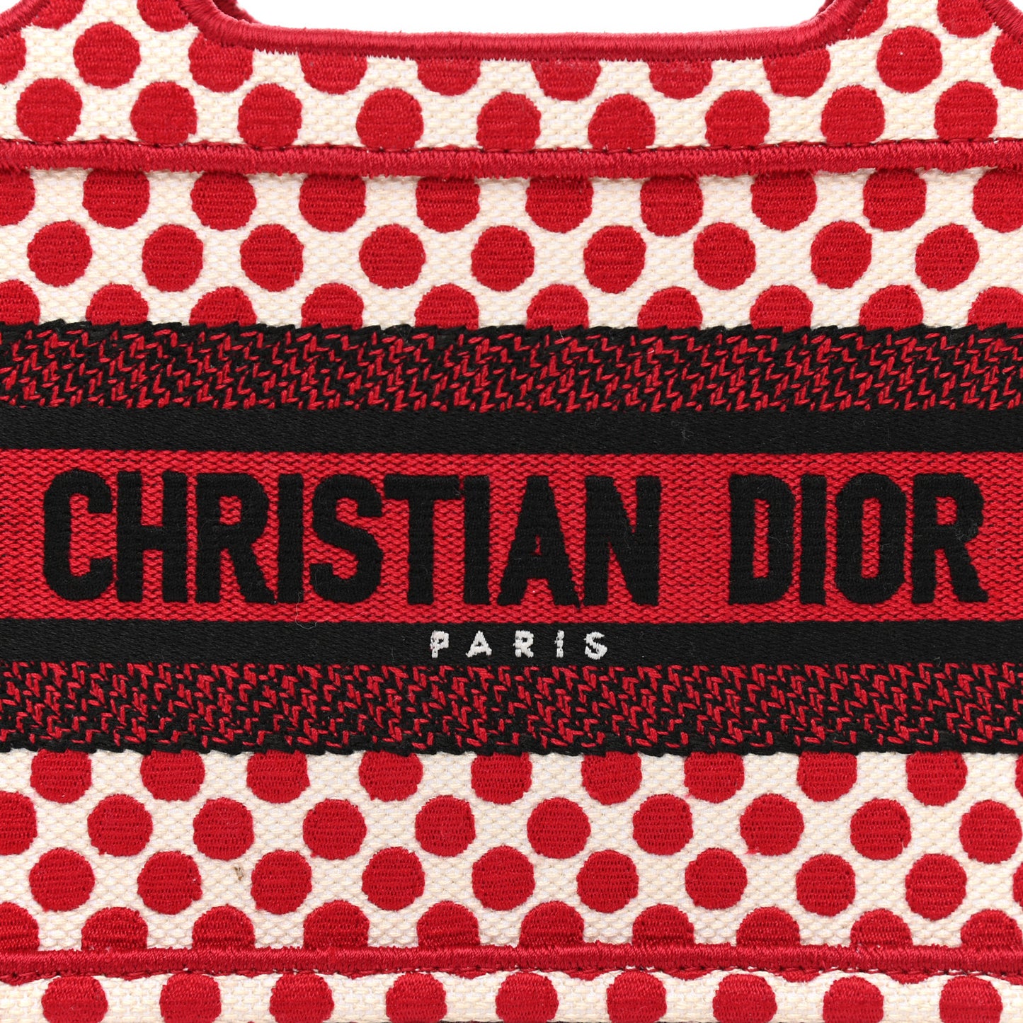 Canvas DiorAmour Dots Mini Book Tote Red