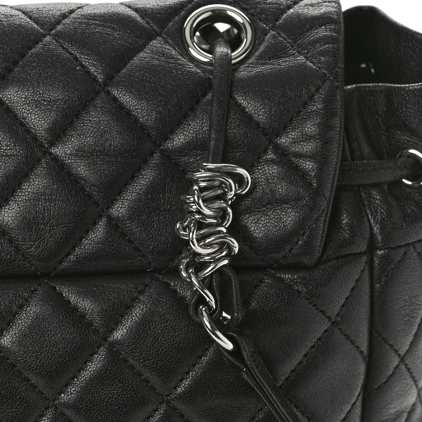 Calfskin Quilted Large Urban Spirit Backpack Black