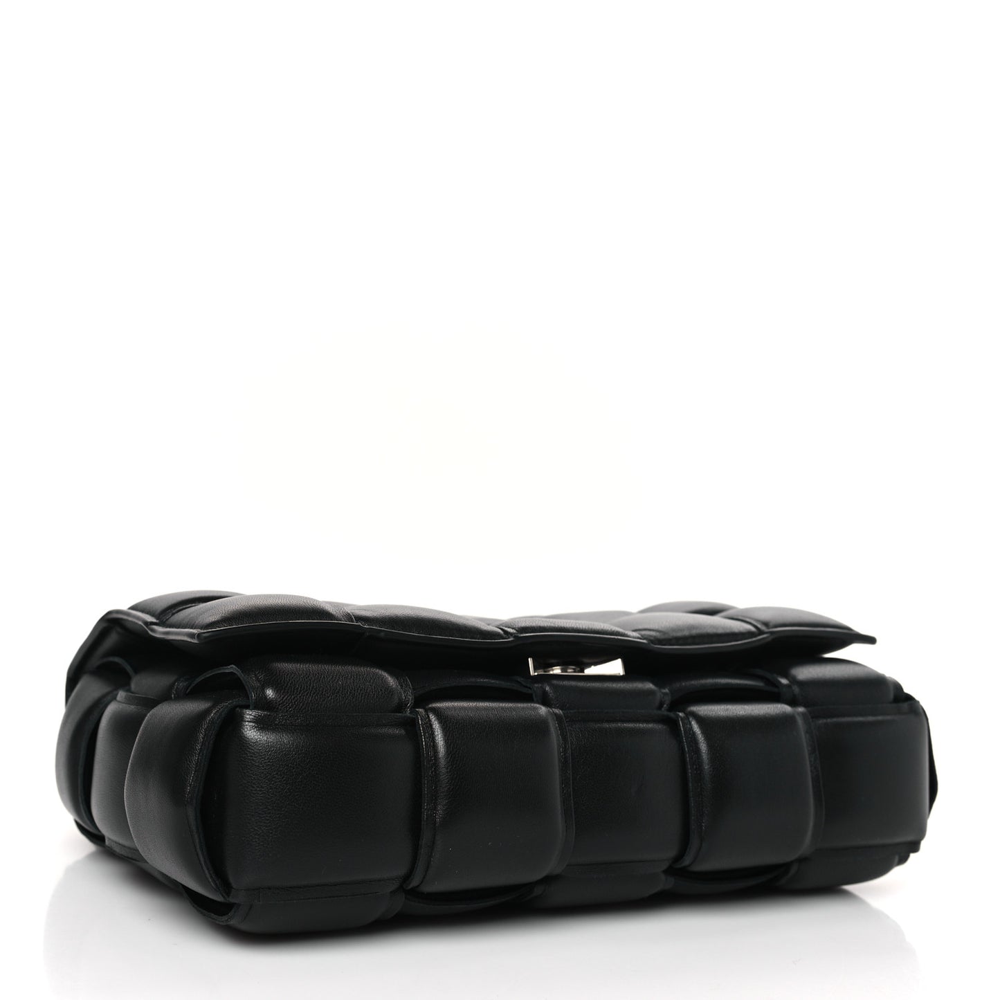Lambskin Maxi Intreccio Padded Chain Cassette Crossbody Bag Black